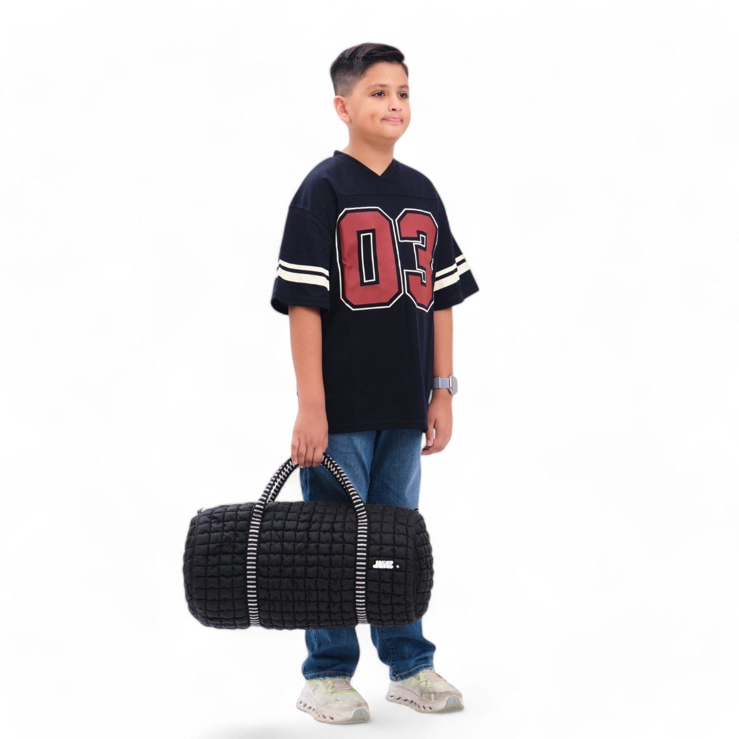 Boba Duffle Bag for Travel & Gym - Jet Black Water-Resistant Carry-On Luggage - Perfect for Workouts, Weekend Trips & Sports Gear Storage