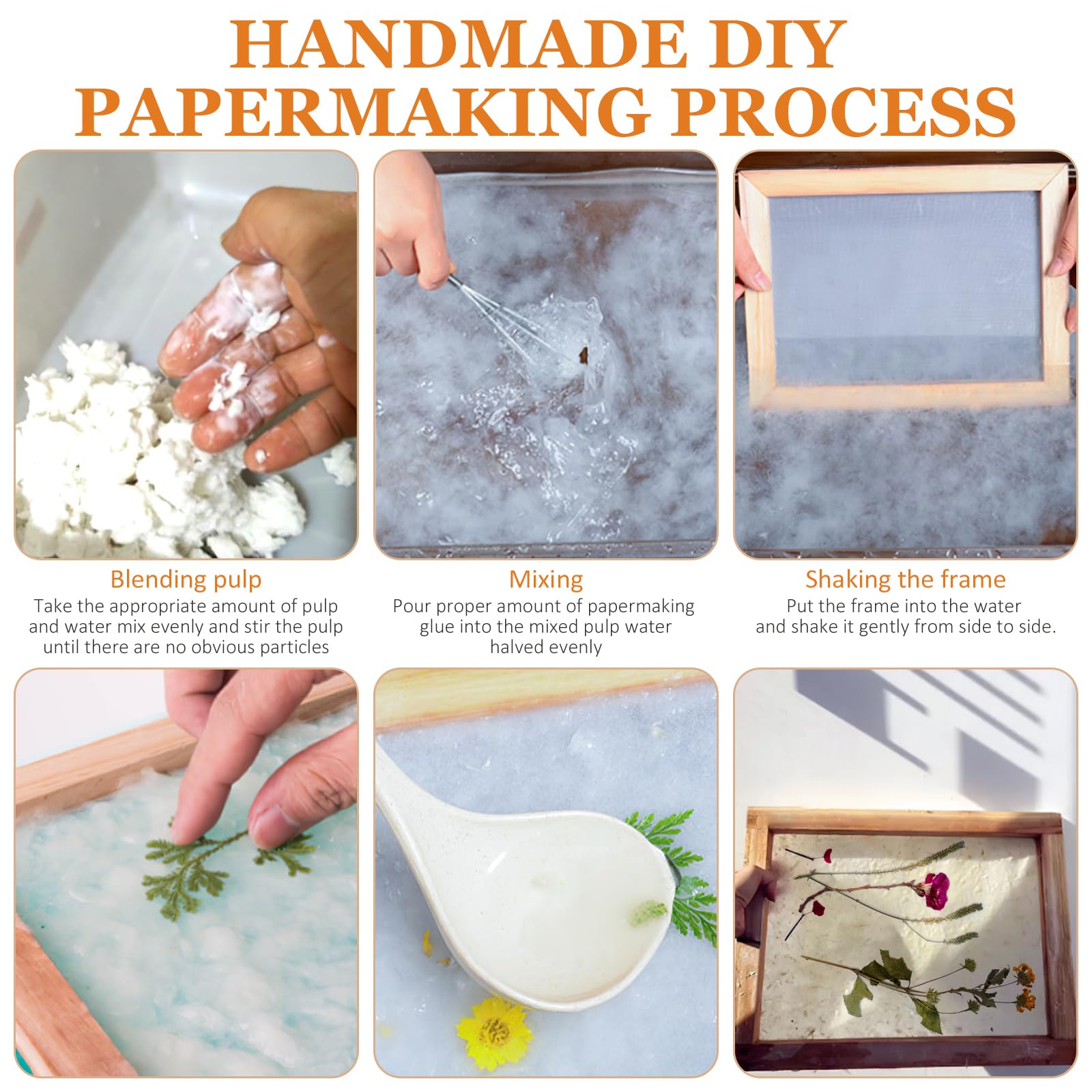 TEHAUX Wooden Paper Making Screen Kit - 3 Sizes (5