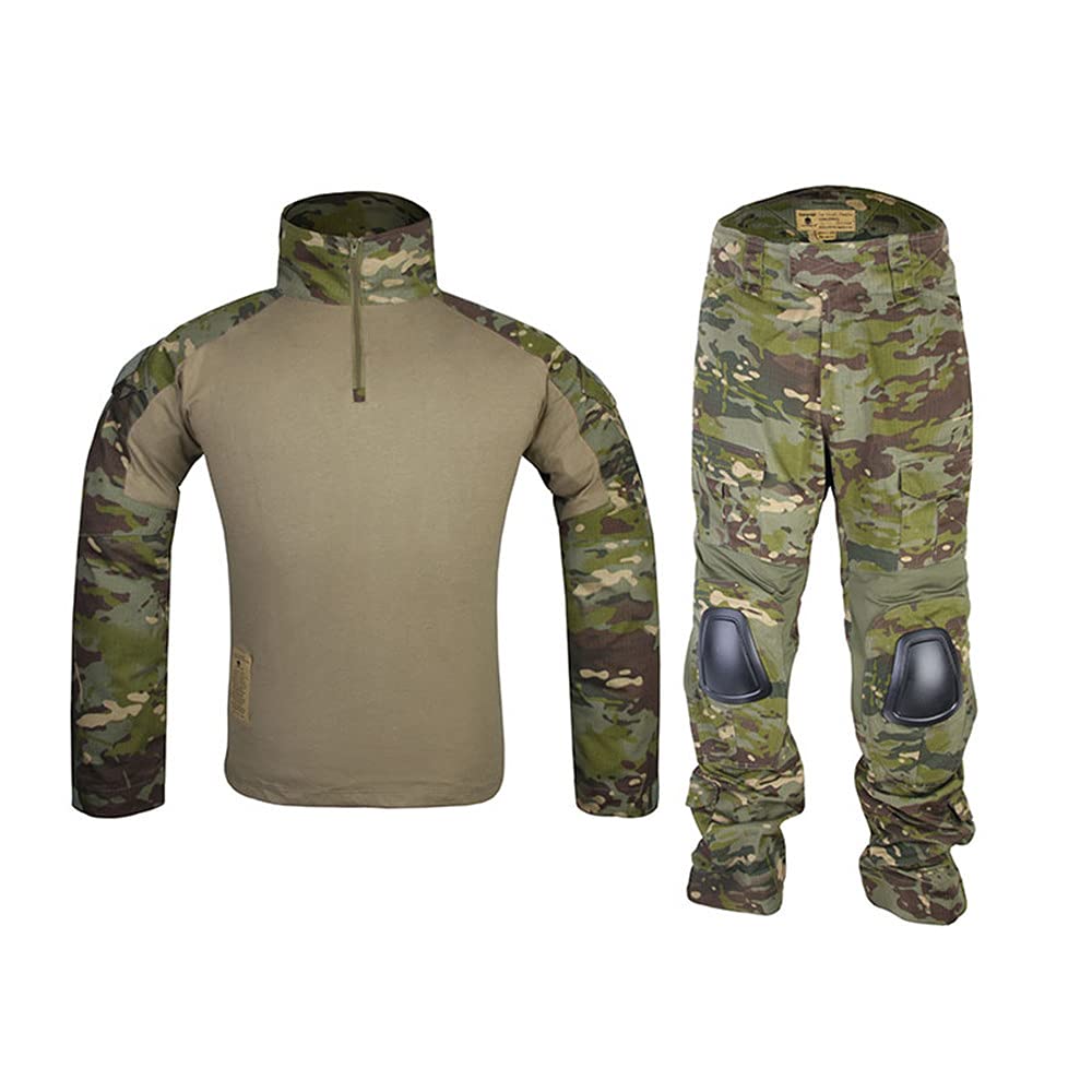 EmersonGear Combat BDU G2 Tactical Uniform Set with Pads - Military & Airsoft Tactical Suit & Pants for Outdoor Survival, Hunting & Tactical Training