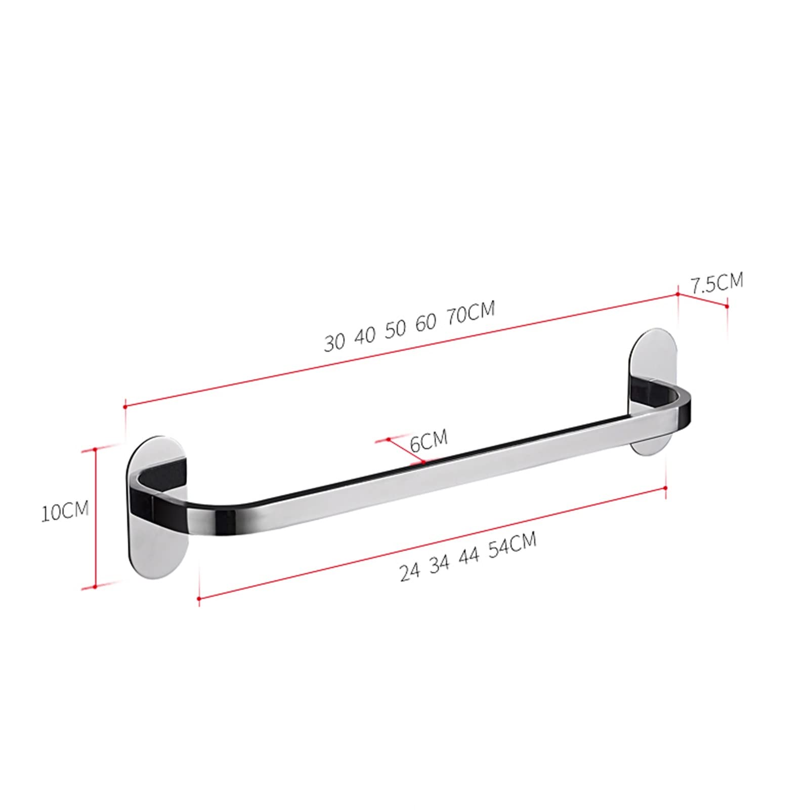 Stainless Steel Towel Bar - Wall Mounted Bathroom Towel Rack with Single Bar Design for Kitchen, Balcony & Bathroom | Durable & Multi-Purpose Towel Holder (50x10x7.5cm) | Perfect for Spa, Gym & Home Decor