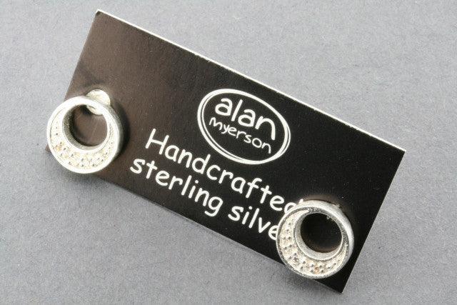Cubic Zirconia Eclipse Moon Stud Earrings - Sparkling Silver-Tone Dangle Earrings for Women, Perfect for Parties, Weddings & Evening Events