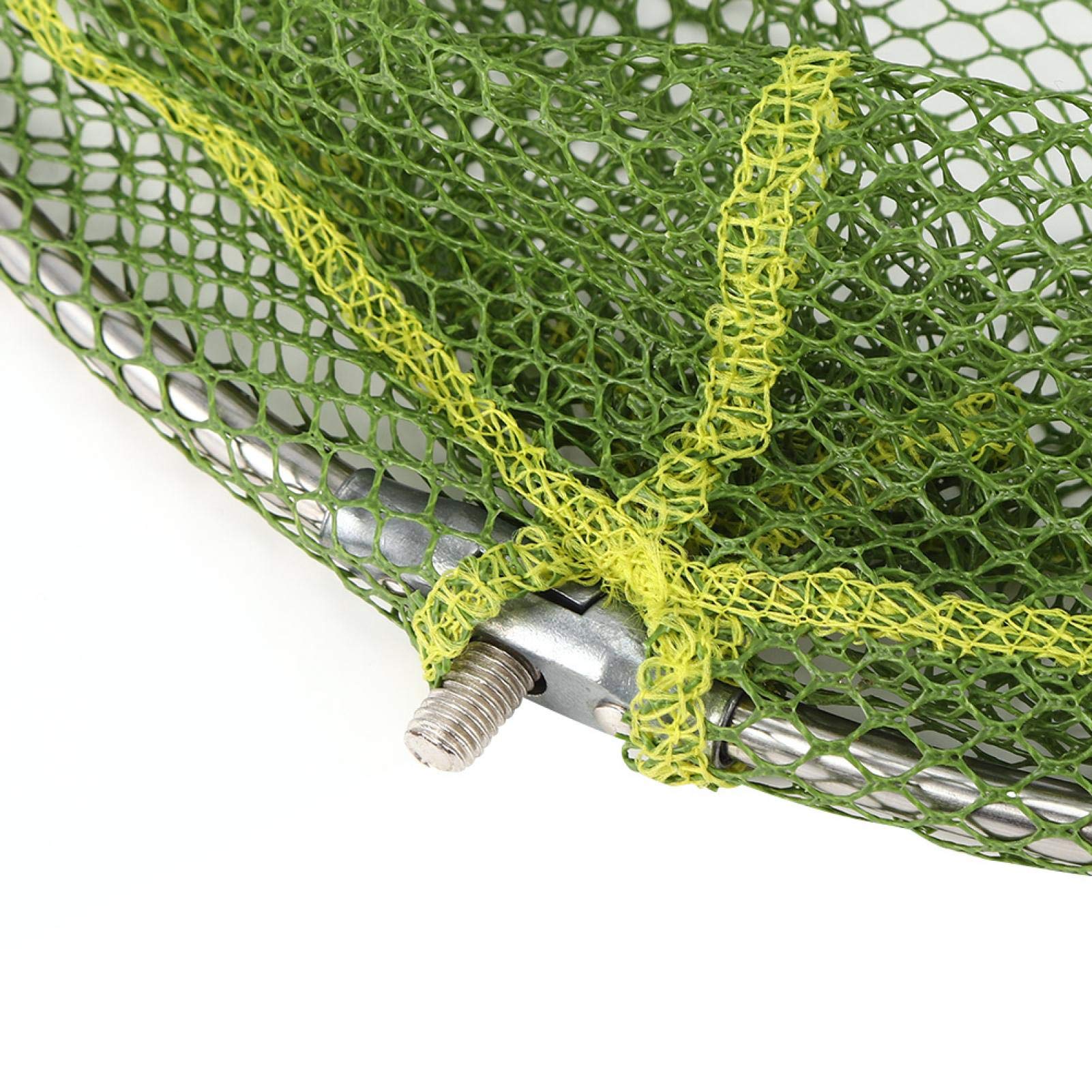 **Premium Floating Fishing Landing Net - 3-Layer Stainless Steel Mesh for Saltwater & Freshwater Fishing - Durable & Lightweight for Anglers (Green) - Ideal for Kayak, Boat, and Shore Fishing**