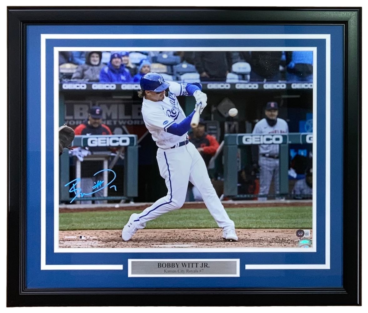 Bobby Witt Jr Autographed Framed 16x20 Photo - Kansas City Royals Memorabilia with BAS ITP Certificate | Perfect for Sports Collectors, Royals Fans, and Home Office Decor