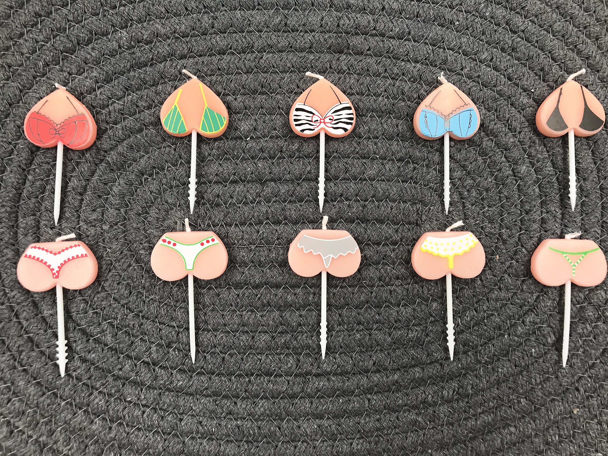 Funny Bikini Birthday Candles - 10-Pack 2.5 Inch Cake Toppers for Bachelor Parties, Bachelorette Celebrations & Adult Birthday Decorations - Perfect for Naughty Theme Cakes, Cupcakes & Party Desserts