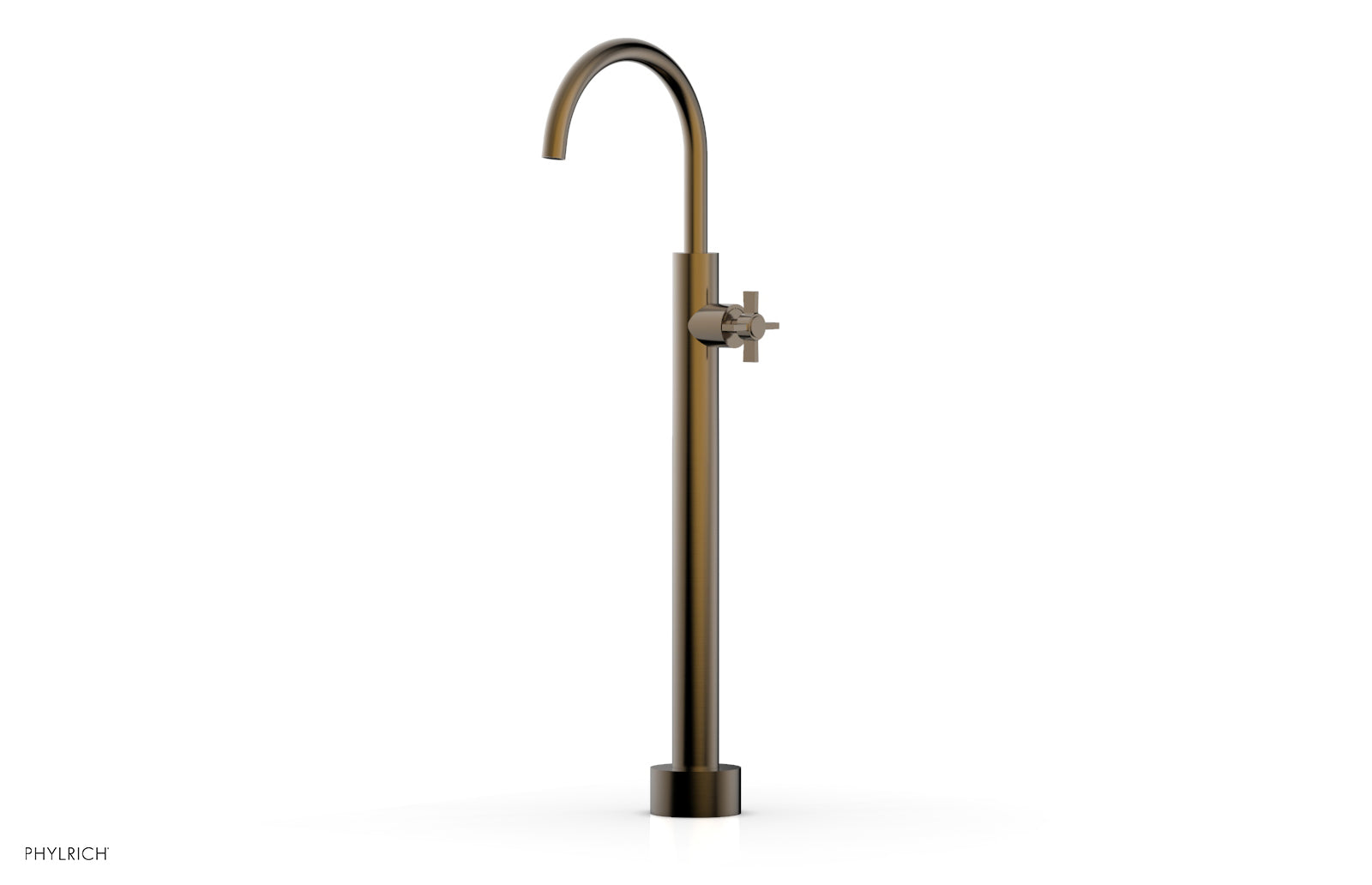 BASIC Low Floor Mount Tub Filler with Cross Handle - D132 44 04 - Perfect for Modern Bathroom Renovations and Spa-Like Showers