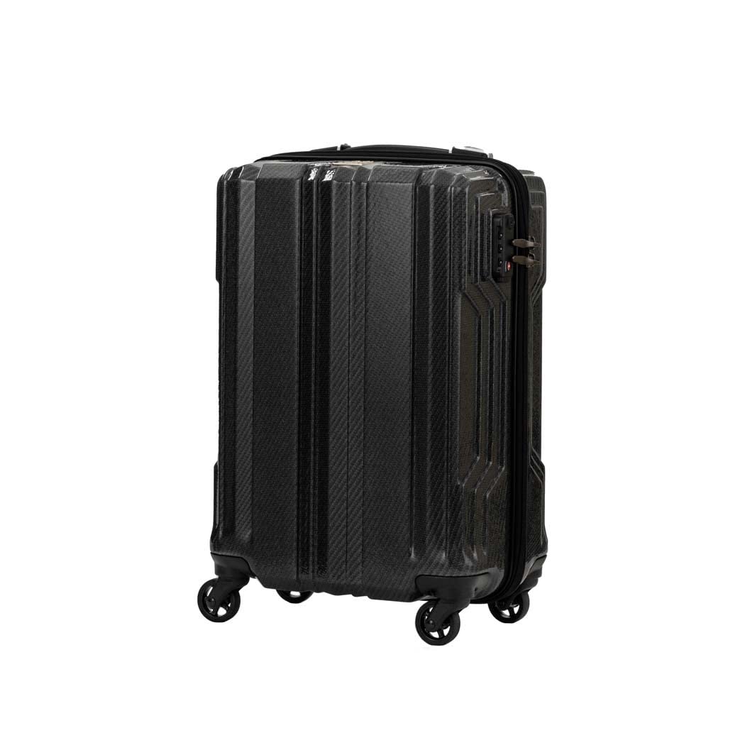 Ultralight PC Fiber Luggage 21-inch Black Carbon Carry-On Suitcase - LEGEND WALKER BLADE 5604-48-BKCB - Perfect for Business Travel & Weekend Getaways