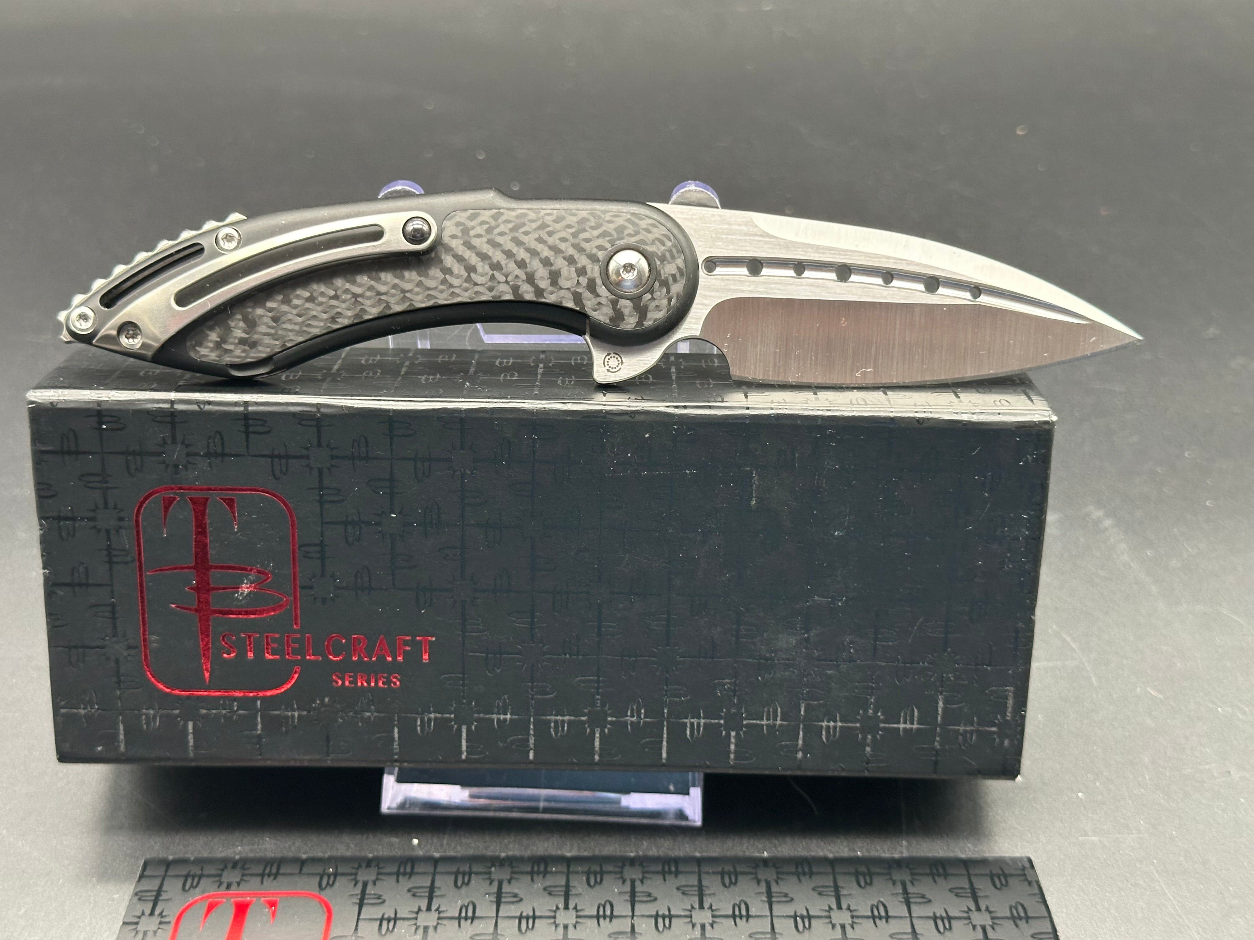 Steelcraft Mini Glimpse Carbon Fiber Pocket Knife - Premium Nested Frame Lock Folding Knife for EDC, Outdoor Adventures & Camping