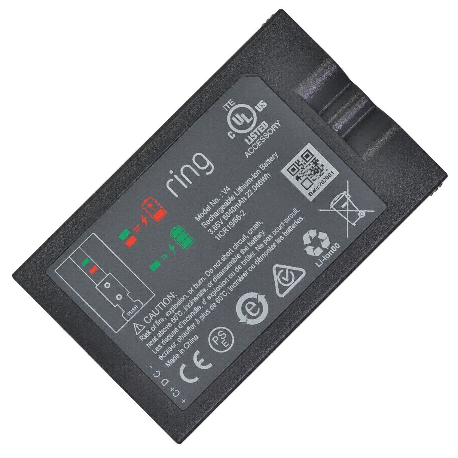 Quick Release Battery for Ring Doorbell 2, 3, 4, Stick Up Cam & Spotlight Cam - Easy Replacement & Installation - Perfect for Home Security & Smart Doorbell Accessories