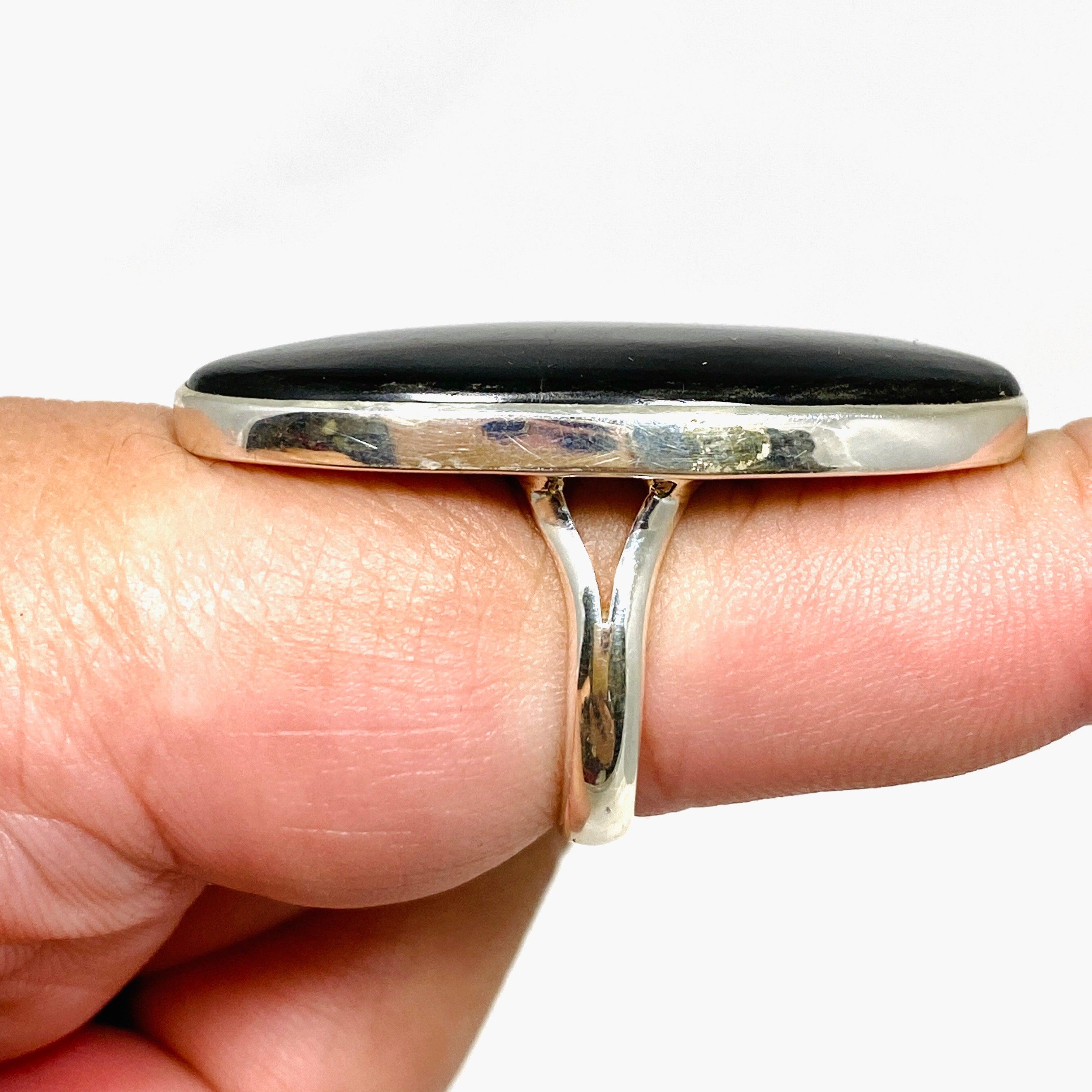 Hypersthene Oval Split Band Ring Size 9 KRGJ3147 - Elegant Gemstone Jewelry for Women, Perfect for Everyday Wear & Special Occasions