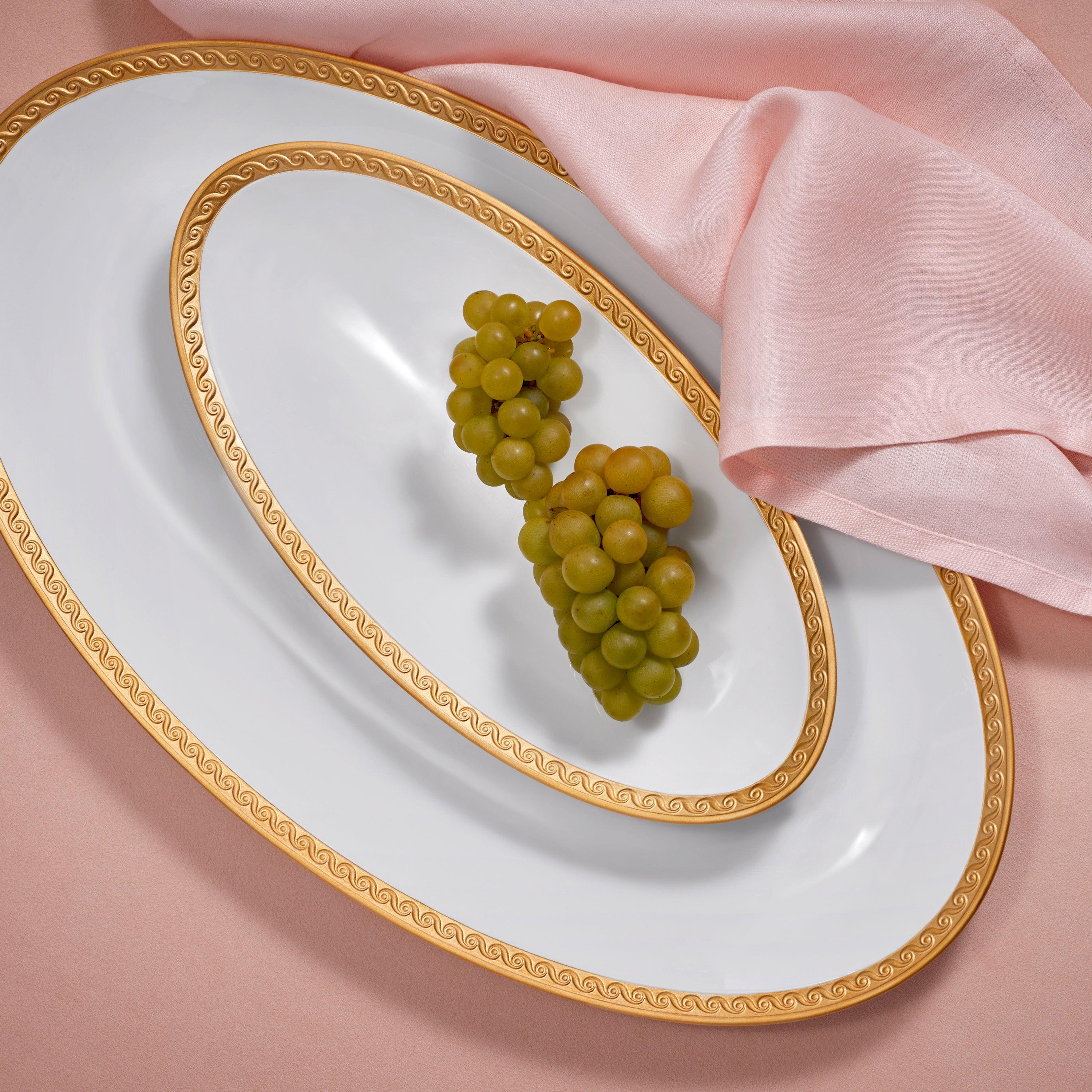Neptune Oval Platter Small Gold - Elegant Serving Tray for Appetizers, Cheese & Desserts | Perfect for Dinner Parties, Weddings & Home Decor