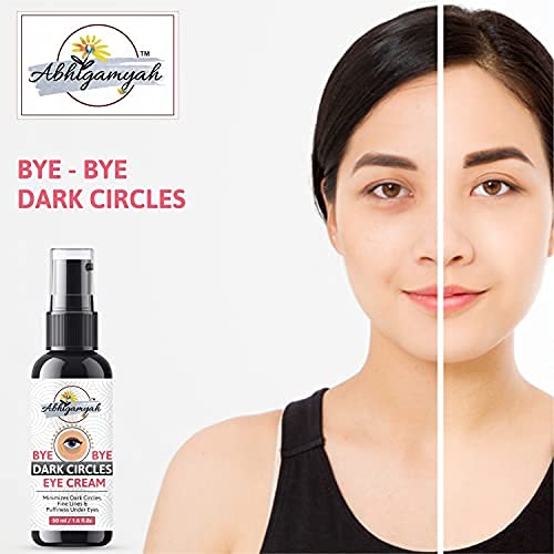 ABHIGAMYAH Under Eye Cream for Dark Circles & Wrinkles - Caffeine, Almond Milk, Vitamin C&E, Hyaluronic Acid & Retinol Infused - 50ml (4 Pack) - Reduce Puffiness & Brighten Eyes for Day & Night Use