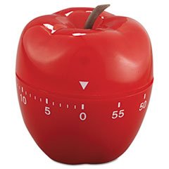 Red Apple Shaped Kitchen Timer - 4 Inch Countdown Timer for Cooking, Baking, and Classroom Use