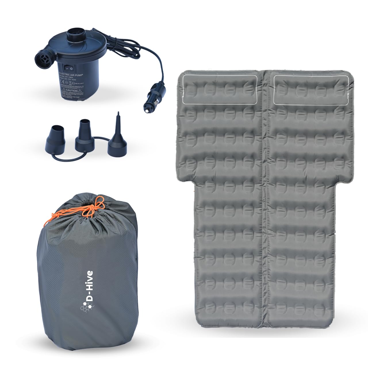 **SUV Air Mattress for Car Camping - Extra Thick 300D Oxford Fabric Car Bed Mattress with Electric Pump - Quick & Easy Setup for SUV, Truck & Van - Perfect for Road Trips, Travel & Outdoor Adventures (Grey)**