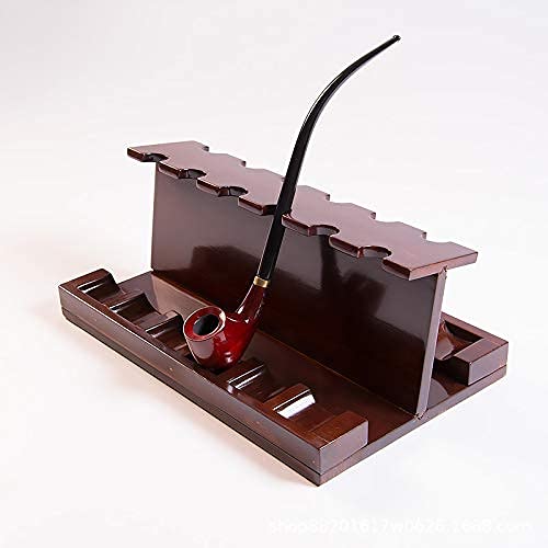 Premium Rosewood Tobacco Pipe Stand - Holds 12 Pipes - Elegant Wooden Pipe Rack & Holder for Office, Home, Hotel - Perfect for Pipe Collectors & Smoking Enthusiasts