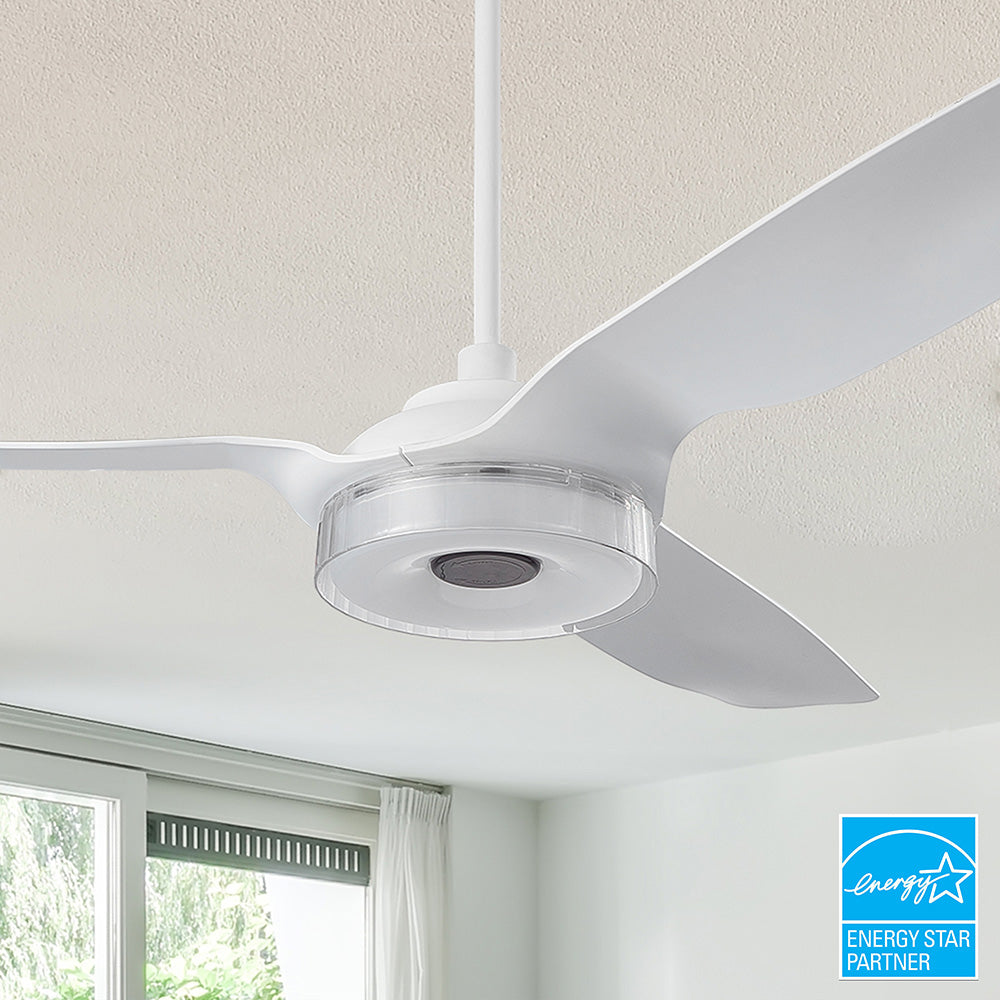 60 Inch Smart Ceiling Fan with LED Light & Remote Control - Energy Efficient, Quiet DC Motor - Perfect for Living Room & Bedroom (Set of 2) - Modern Home Cooling Solution for Year-Round Comfort