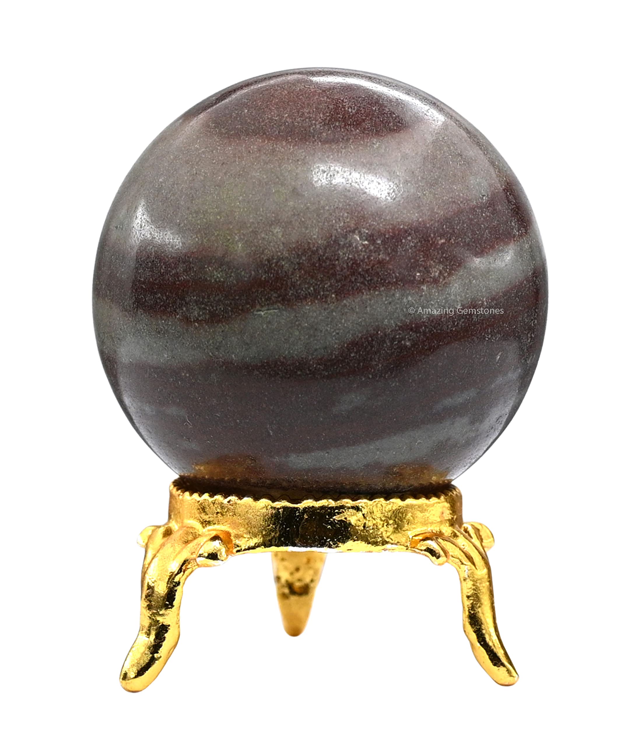 Narmada Shiva Lingam Crystal Ball with Stand - 2 Inch Healing Sphere for Meditation, Yoga, Reiki, Witchcraft & Home Decor | Spiritual Energy Stone for Altar, Office Desk & Gift