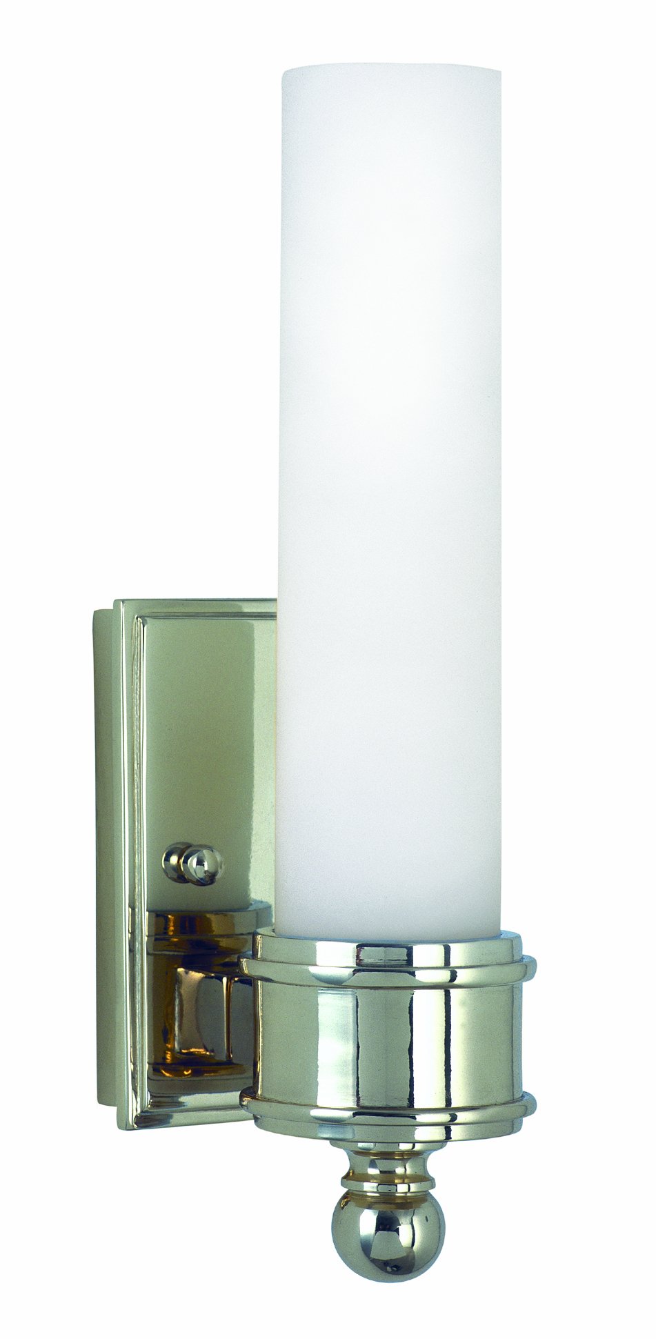House Of Troy WL601-PC 10.25-Inch Cylinder Glass Wall Sconce Light Fixture - Polished Chrome Finish with White Glass Shade - Perfect for Bedroom, Hallway, and Entryway Lighting