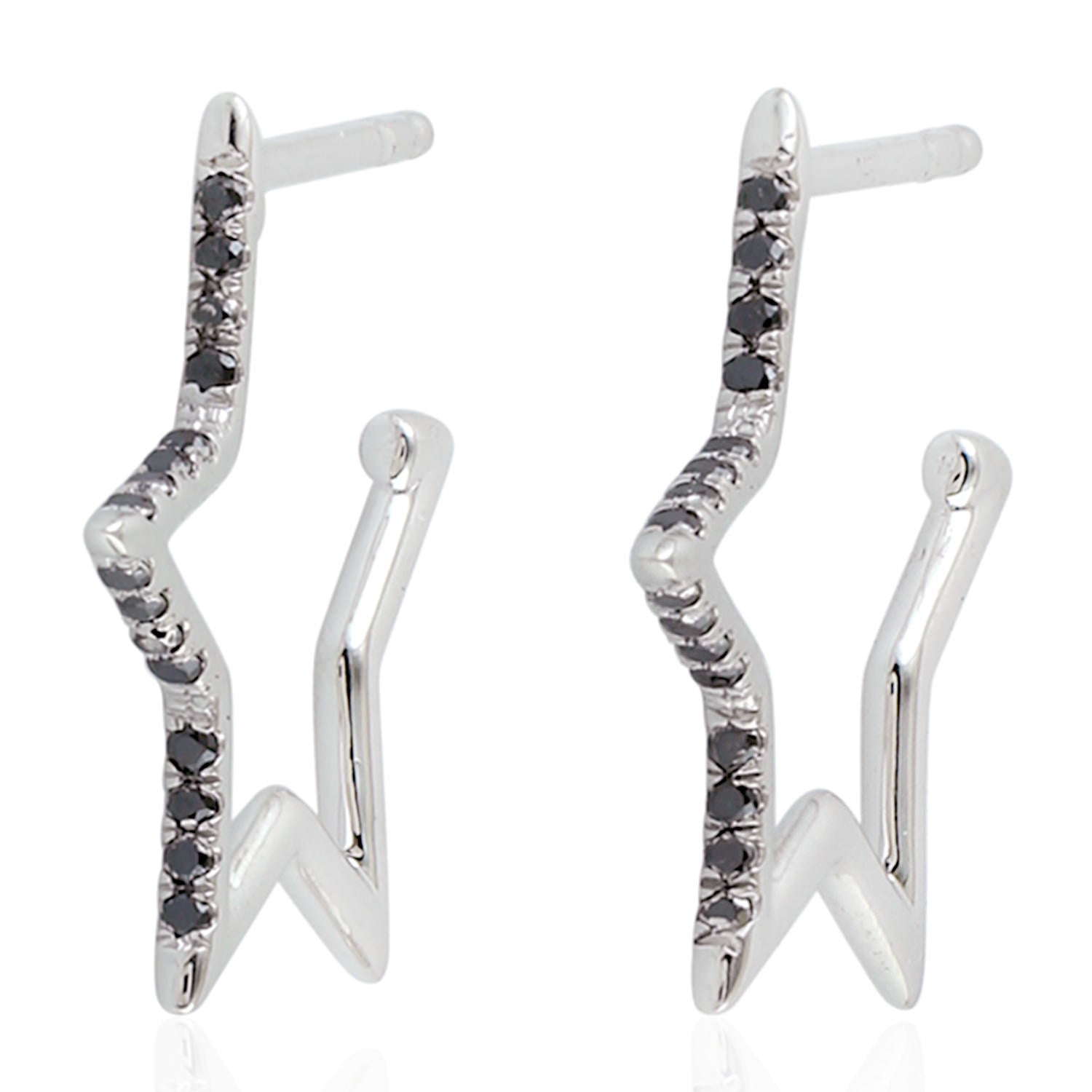 14K White Gold Micro Pave Diamond Star Dangle Earrings - Elegant Jewelry for Parties, Weddings & Special Occasions