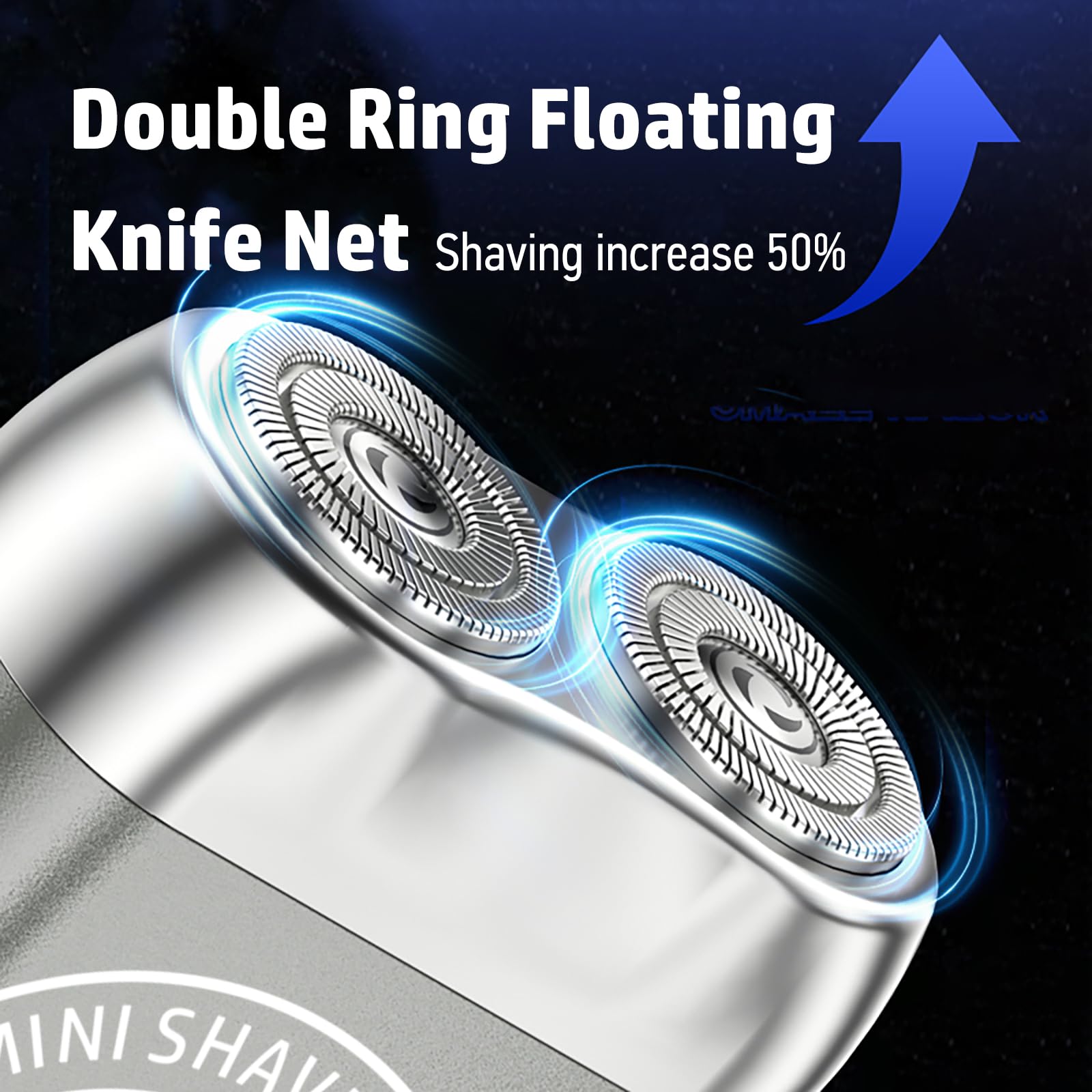 Premium Mini Dual-Head Electric Shaver for Men - USB-C Rechargeable, Waterproof Travel Beard Trimmer with Portable Design - Perfect for Business Trips, Gym Bags & Daily Grooming (Silver)