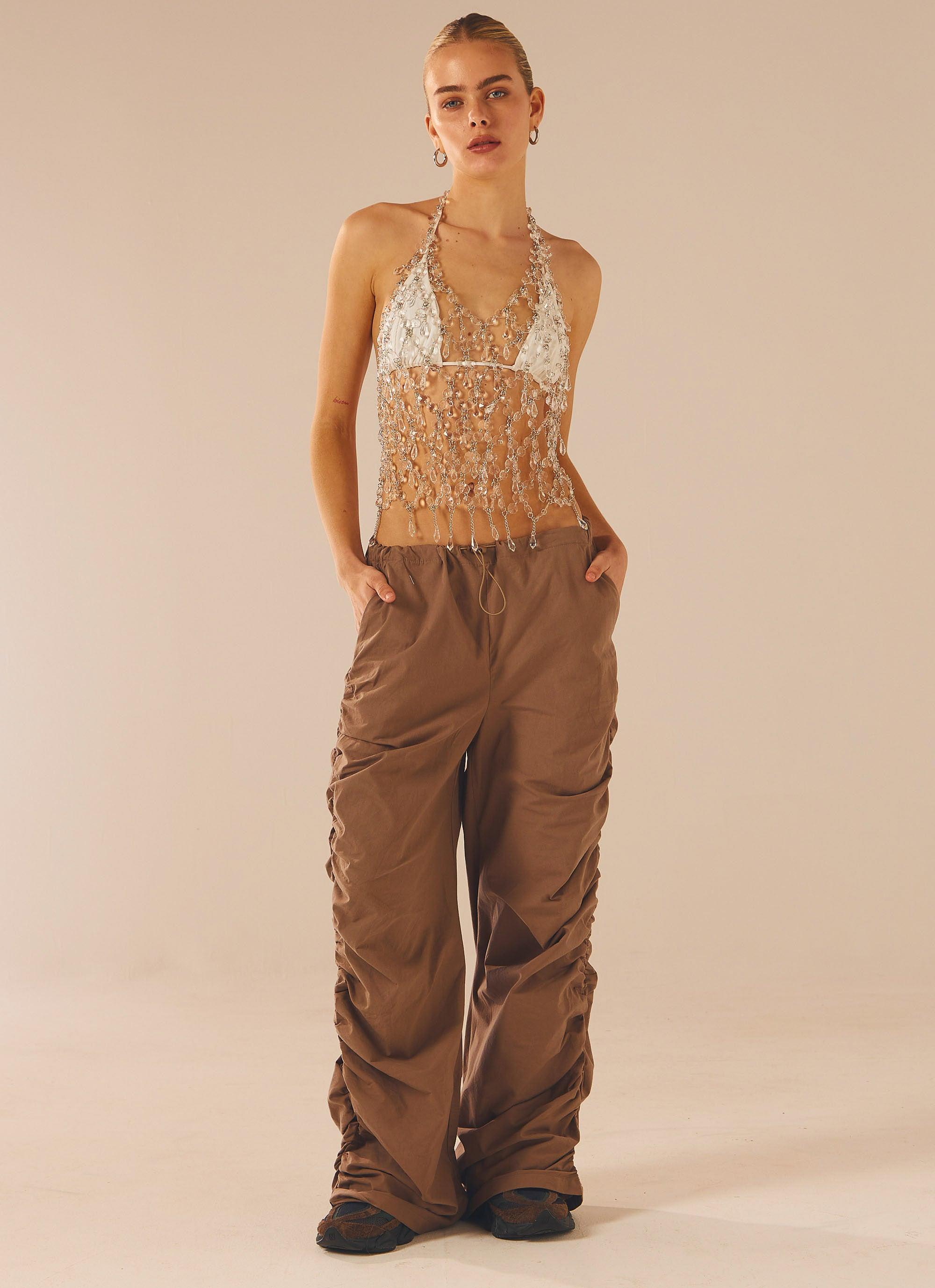 Acadia Beaded Vest Top for Women - Silver Sequin Embellished Boho Chic Blouse for Casual Wear & Party Outfits