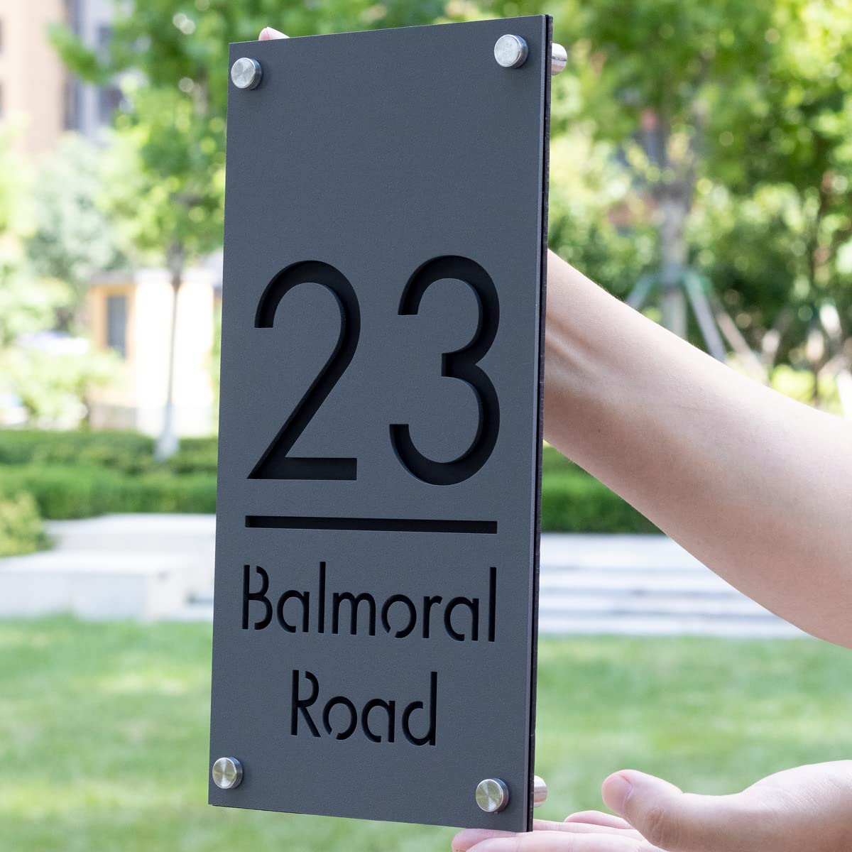 Custom 304 Stainless Steel Modern House Numbers - Personalized Outdoor Address Plaque Sign for Home, Mailbox & Front Door | Durable Weatherproof Design for Houses, Apartments & Office Buildings