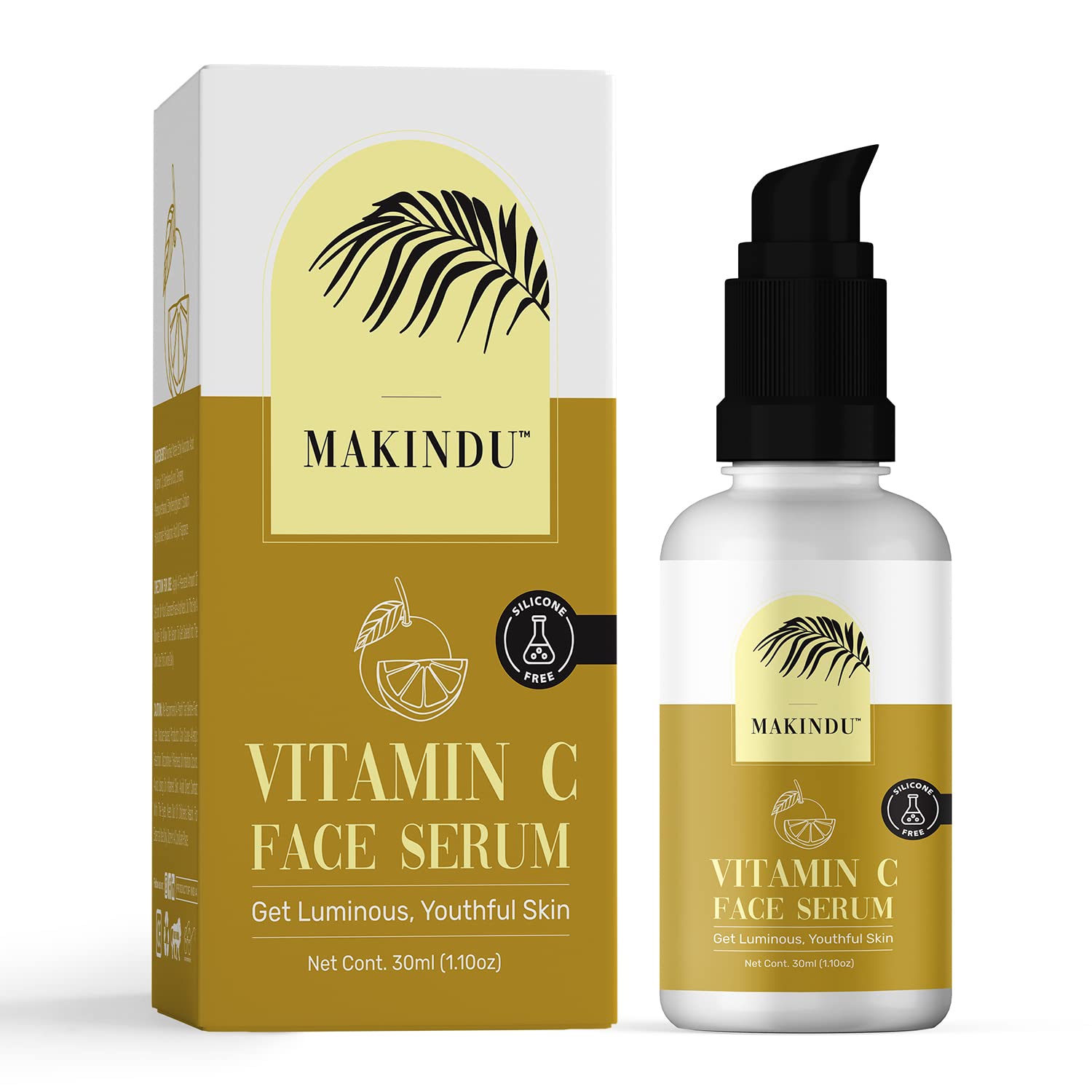 MAKINDU Vitamin C Face Care Kit - Brightening Face Wash (150ml) & Collagen Boosting Serum (30ml) | Glowing, Soft & Supple Skin | Anti-Aging Skincare Set | Perfect for Morning & Night Routine, Travel Skincare Essentials