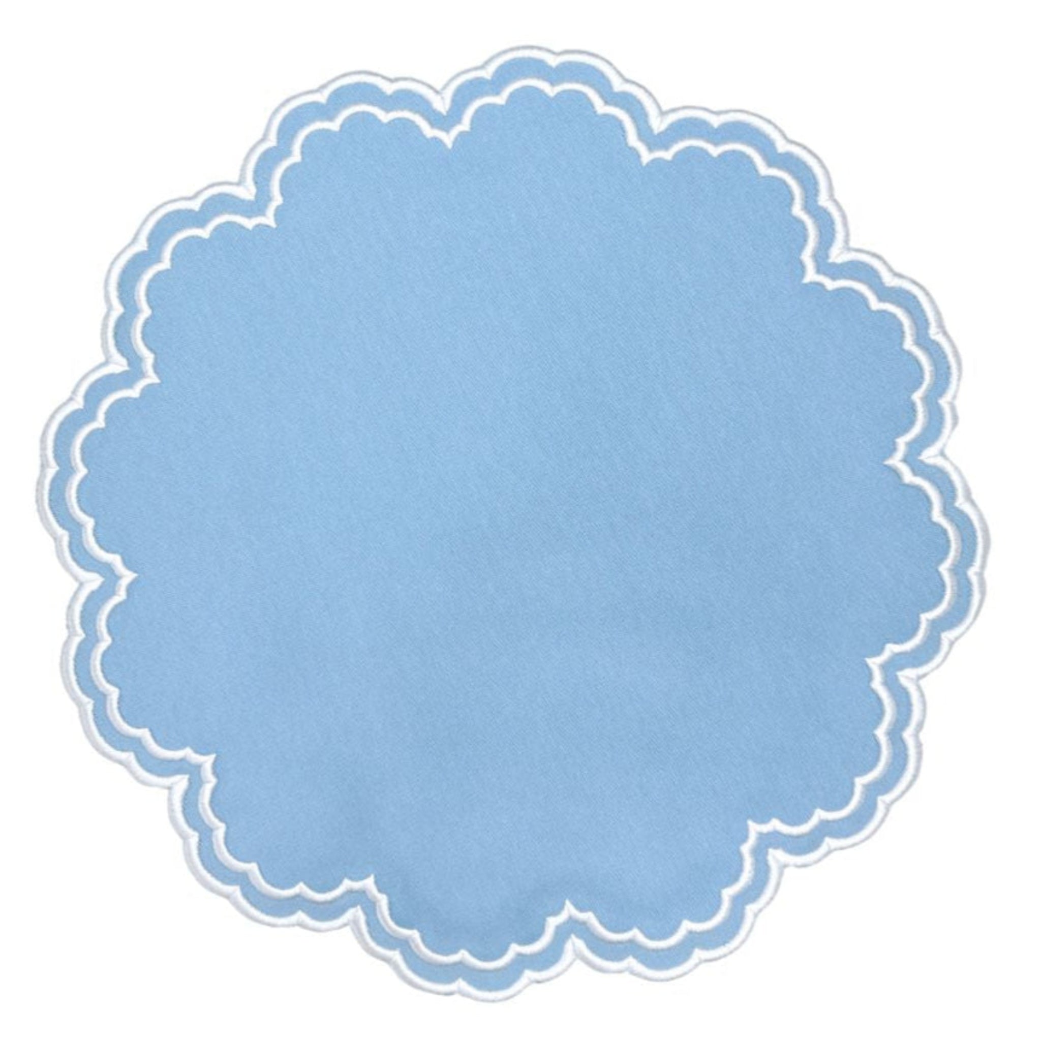 Bettina Blue Placemats Set of 4 - Premium Cotton Table Mats for Dining Room, Kitchen, and Party Decor - Washable & Durable Place Settings for Everyday Use