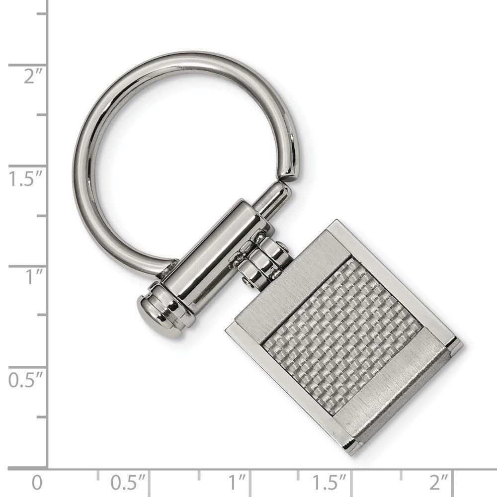 Black Carbon Fiber Keychain for Men - Durable Stainless Steel Gift for Everyday Use