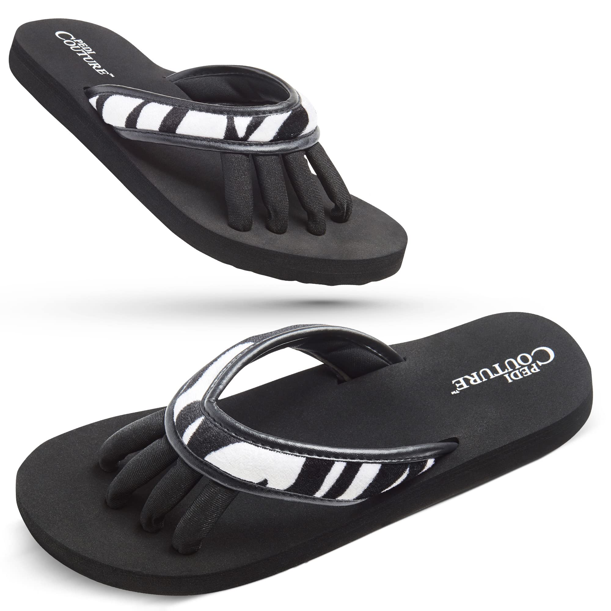 Women's Comfortable Spa Pedicure Sandals with Built-In Toe Separators - Soft Flip Flops for Home, Salon, Yoga & Gym Use - Perfect for Relaxation, Nail Care & Post-Workout Comfort
