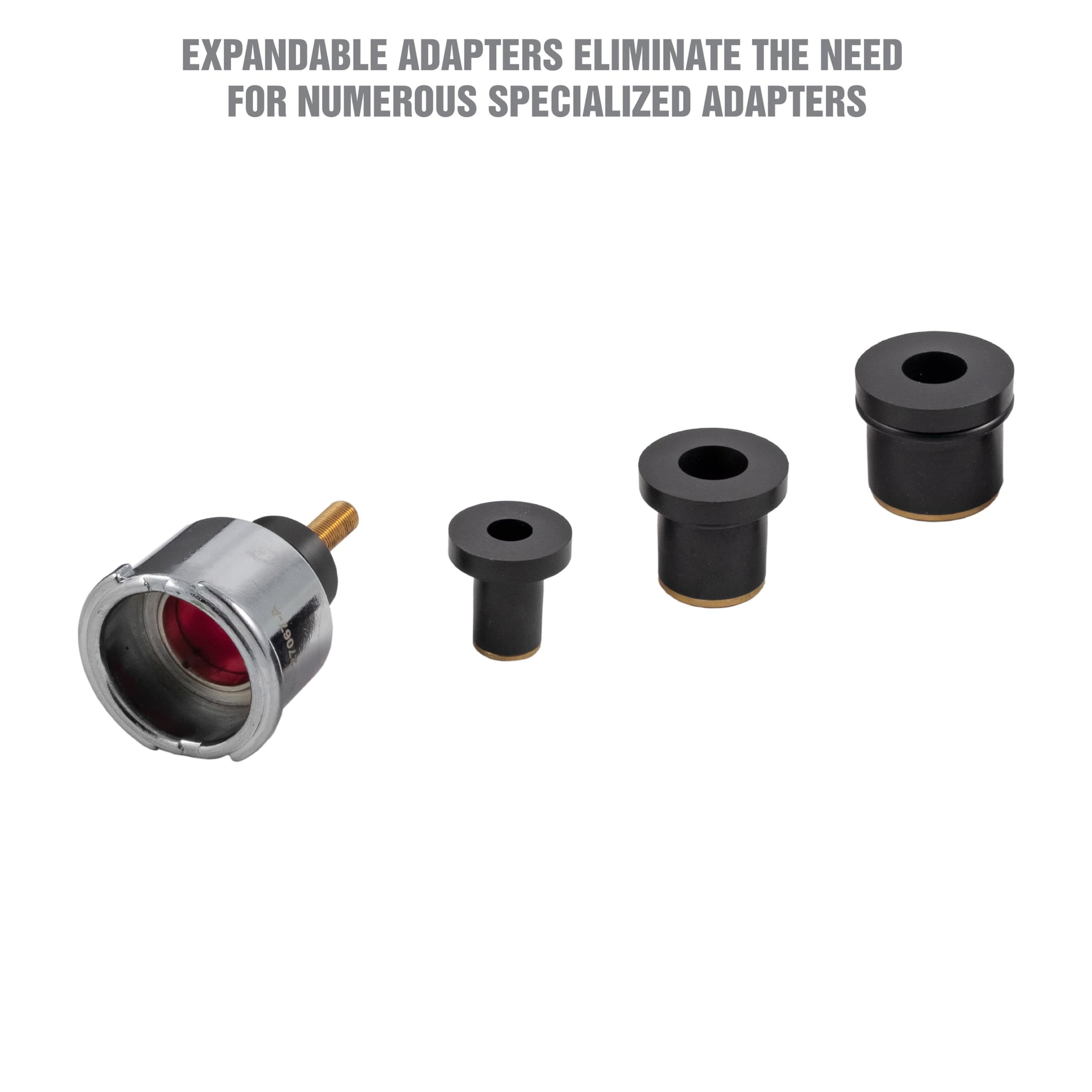 OEMTOOLS 27067 Universal Cooling System Adapter Set - Compatible with Auto Coolant Pressure Tester for Most Vehicles, Fits Plastic Reservoirs | Perfect for Automotive Repair Shops & DIY Car Maintenance