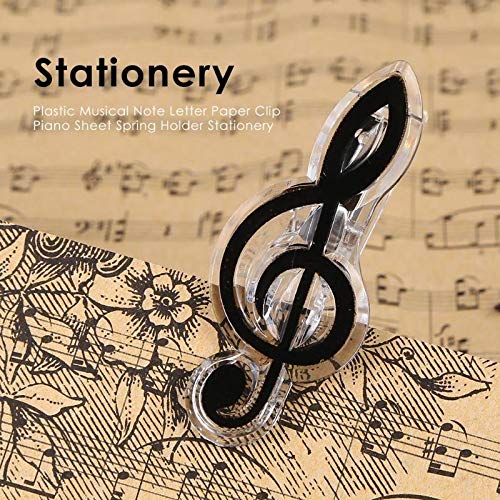 Premium Plastic Piano & Guitar Sheet Music Paper Clips - Musical Note Design Spring Holder for Piano, Guitar, Violin (Blue) - Perfect for Organizing Sheet Music & Music Stand Accessories