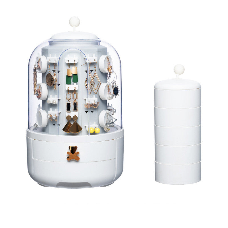 360° Rotating Jewelry Organizer Box - Large Capacity Earring Necklace Storage Display Case | Perfect for Bedroom Vanity, Closet Organization & Gift Giving