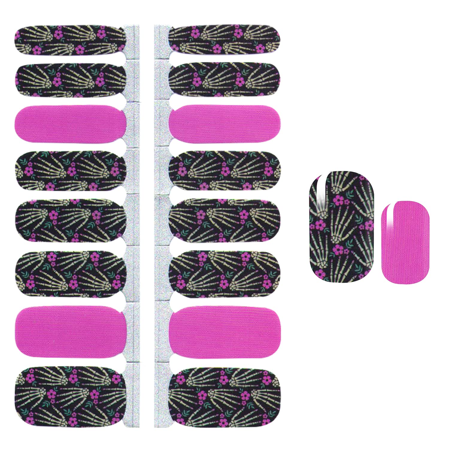 SILPECWEE Halloween Nail Wraps for Women - 5 Sheets Self Adhesive Nail Polish Strips with Skull & Ghost Designs, Includes 1 Nail File | Perfect for Halloween Parties, Costume Nails & Holiday Nail Art