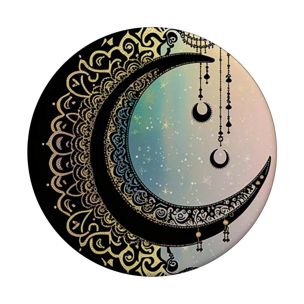 Moon Wiccan Pagan Crystal Mandala PopSocket - for Phones & Tablets