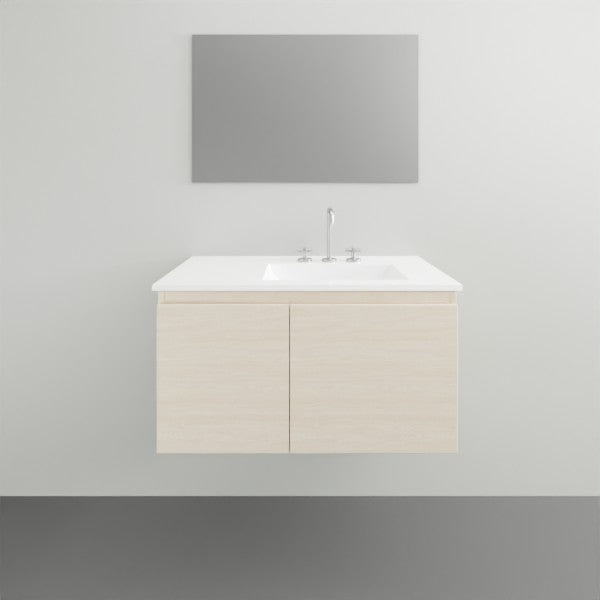 ADP Glacier Lite Slim Vanity with Ceramic Top - Modern Bathroom Storage for Small Spaces | Perfect for Powder Rooms, Apartments & Tiny Homes