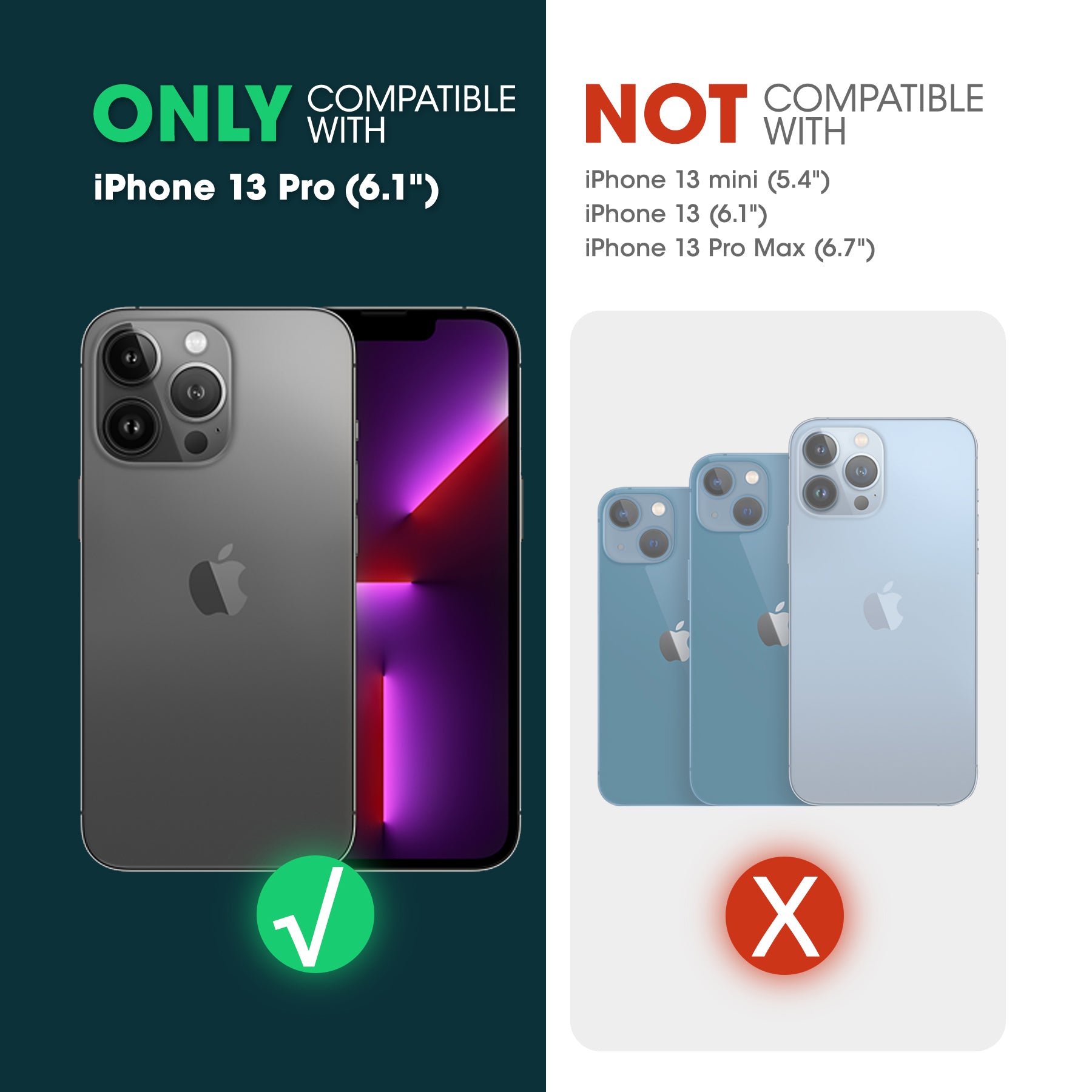 iPhone 13 Pro Case 6.1 Inch - Unicorn Beetle MAG Slim Clear Protective Cover with MagSafe Compatibility (Black) | Perfect for Everyday Use, Work & Travel Protection