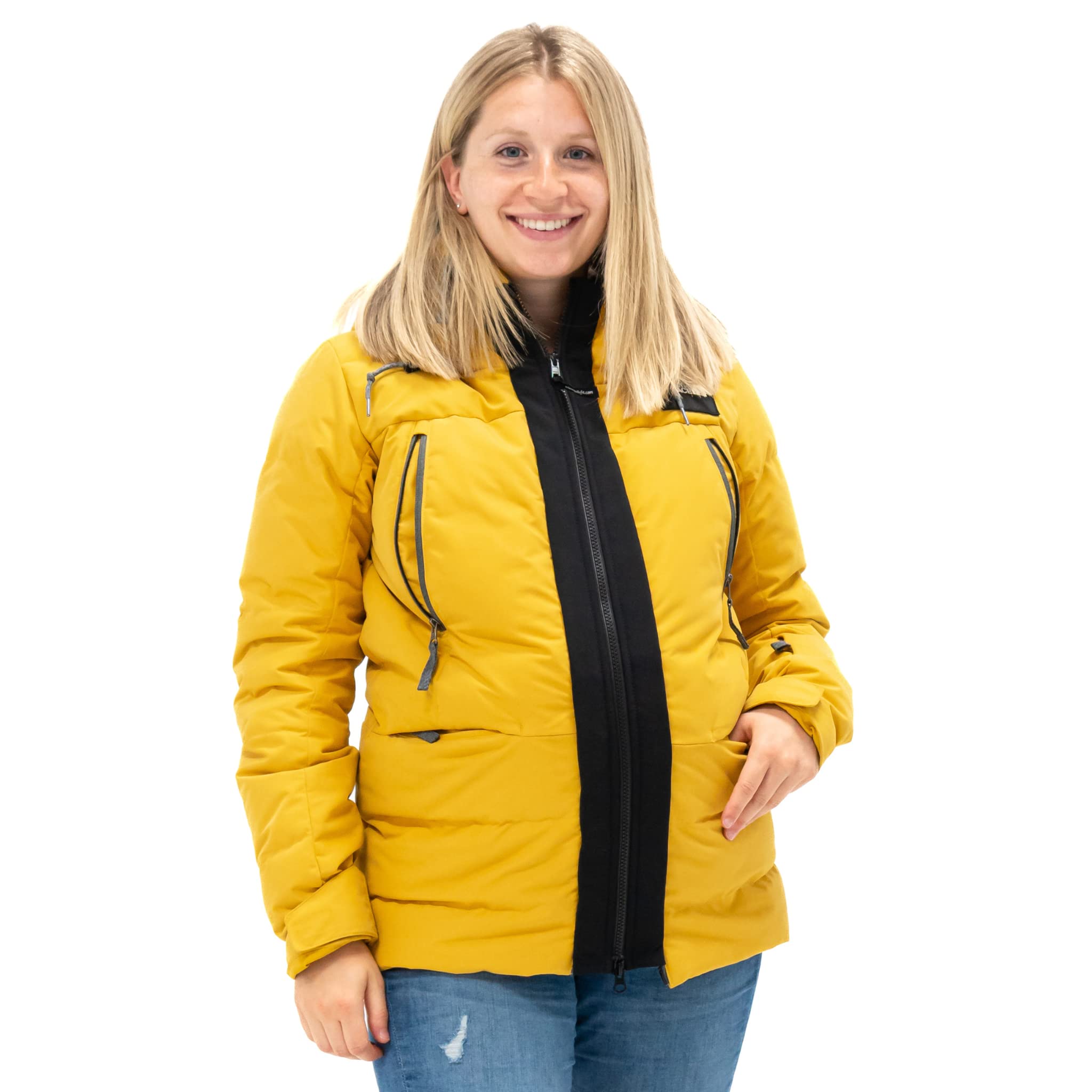 MakeMyBellyFit Universal Jacket Extender for Pregnancy & Baby Carriers - Fits Most Zippers, Adjustable Black Maternity Wear - Perfect for Cold Weather & Nursing Moms