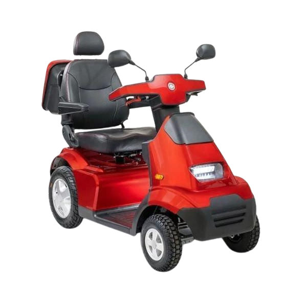 Afikim Afiscooter C4 4-Wheel Electric Mobility Scooter for Adults - Red (New) | Compact & Powerful for Indoor/Outdoor Use, Shopping, Travel & Daily Commuting