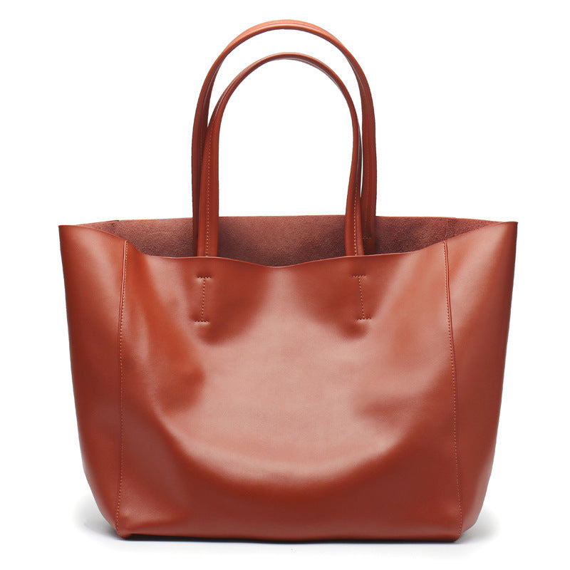 Premium Genuine Leather Large Capacity Tote Bag for Women - Stylish Shopping & Work Shoulder Bag - Perfect for Office, Travel & Everyday Use