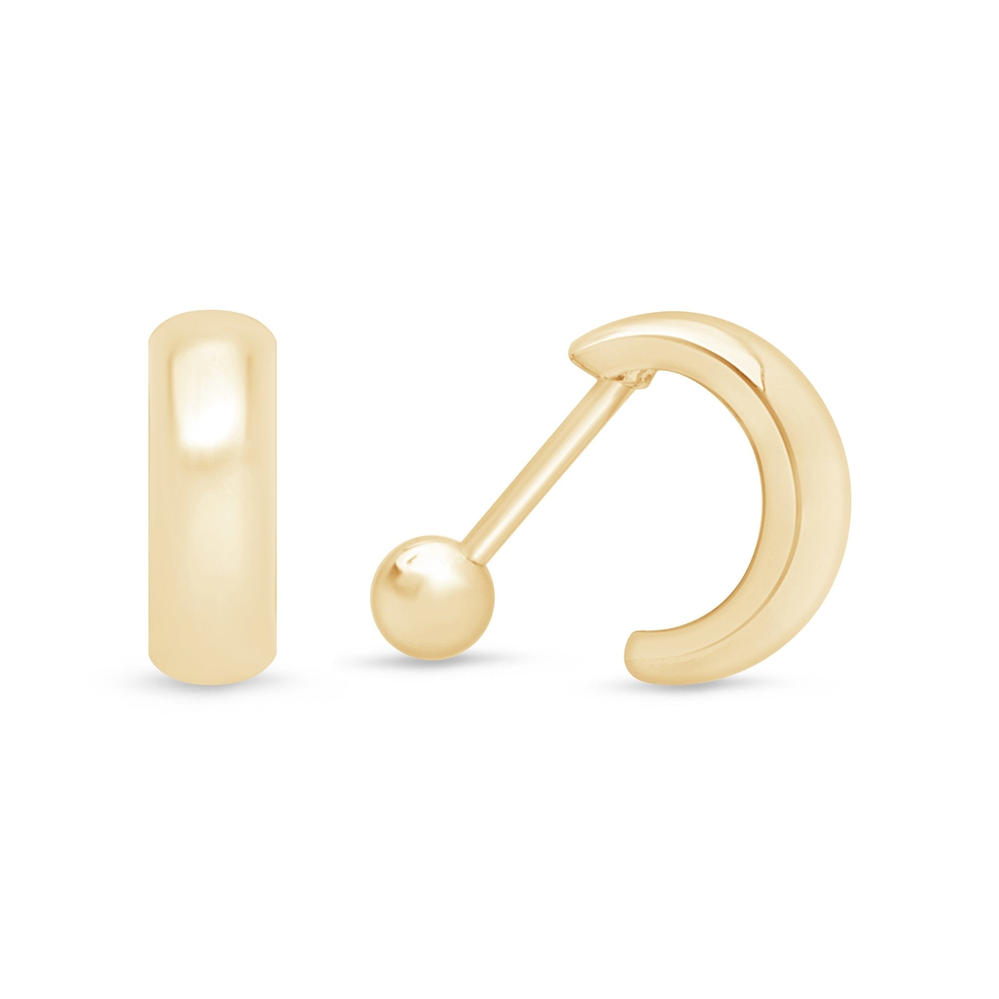 14K Yellow Gold Bubble Hoop Illusion Ear Cuff - Minimalist Cartilage Earring for Women | Perfect for Everyday Wear, Parties & Special Occasions