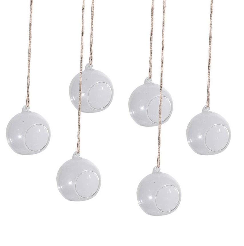6 Pack Glass Hanging Ornaments - Elegant Mikalo Flower Vases for Home Decor, Wedding Centerpieces & Tabletop Displays