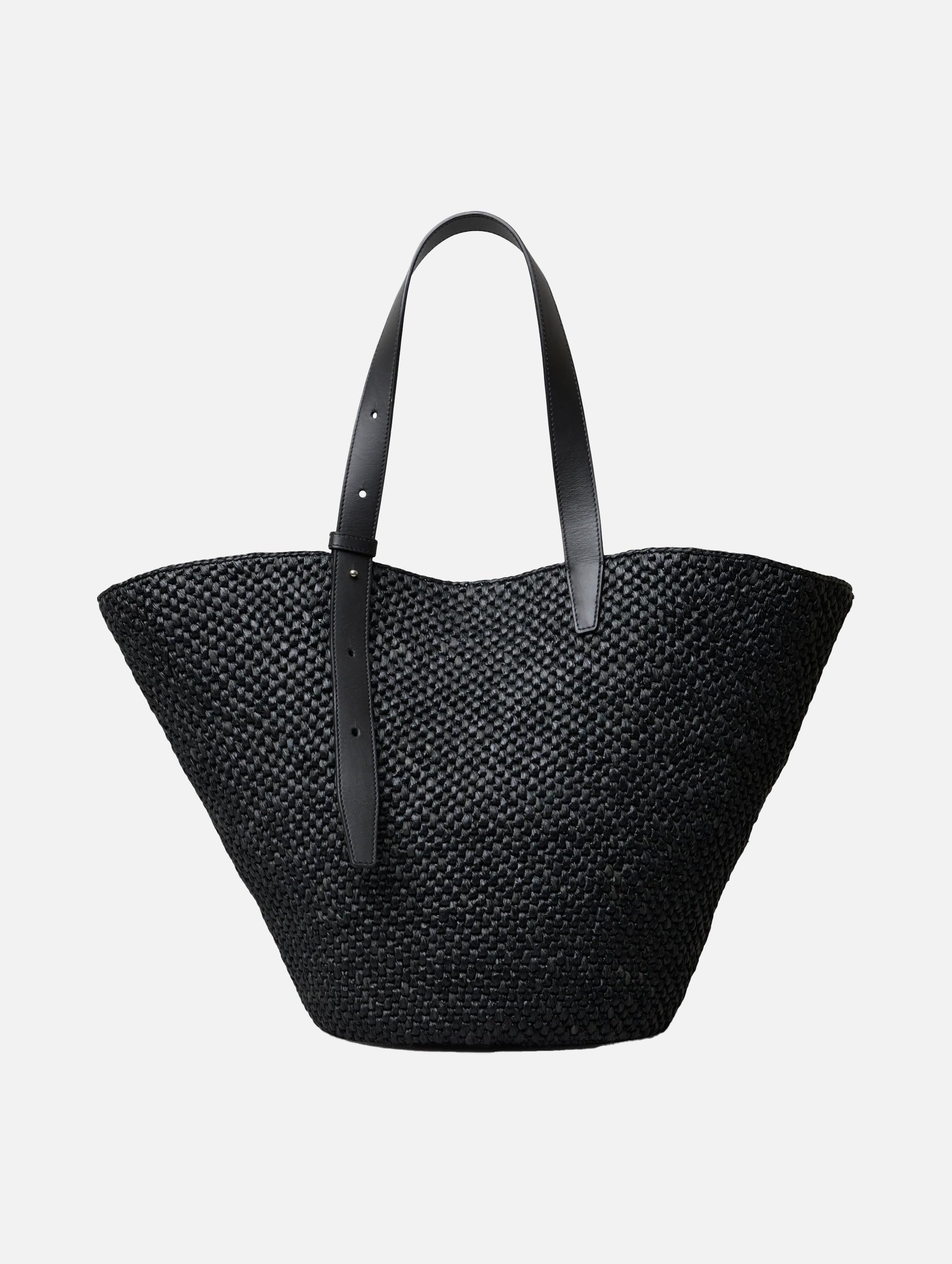 Stylish Large Black Bianca Raffia Handbag for Women - Perfect for Beach, Travel, and Everyday Use