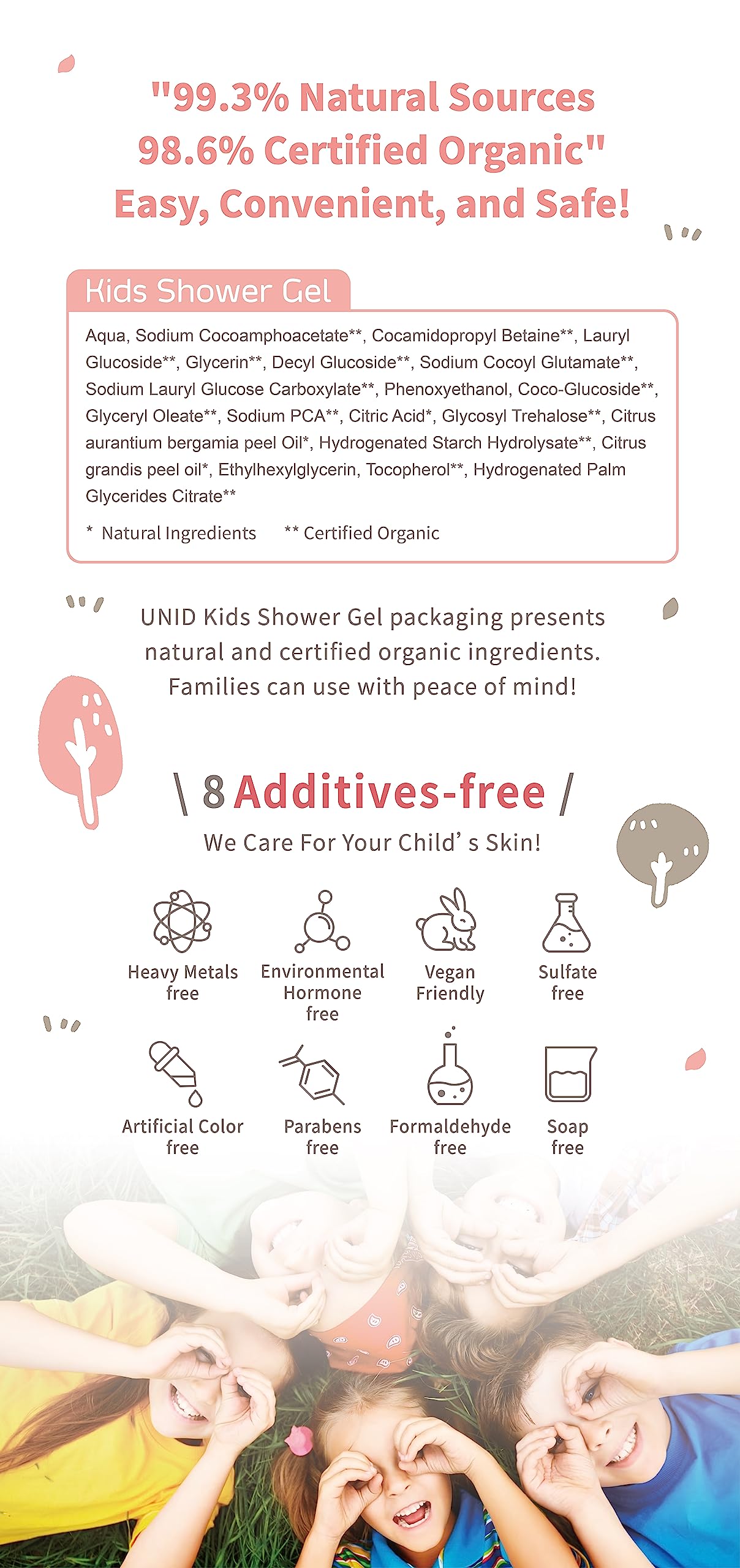 **Natural Kids Shower Gel & Shampoo 500ml - Tear-Free 3-in-1 Body Wash with 99.3% Plant-Based Ingredients, Soap & Sulfate Free, 1.8x Enriched Formula for Gentle Cleansing & Moisturizing - Perfect for Daily Bath Time & Sensitive Skin Care**