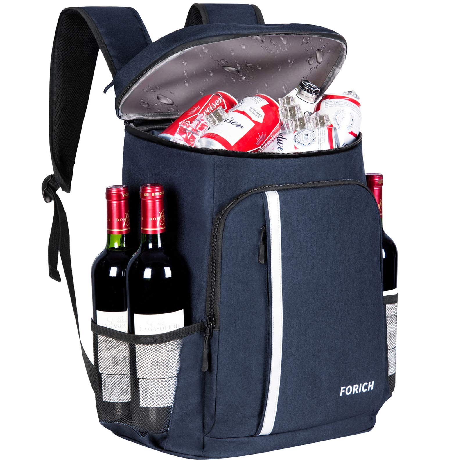 FORICH Leakproof Insulated Backpack Cooler - Waterproof & Lightweight Soft Cooler Bag for Beach, Picnics, Camping & Hiking - Holds 30 Cans - Perfect for Work Lunch, Outdoor Adventures & Travel