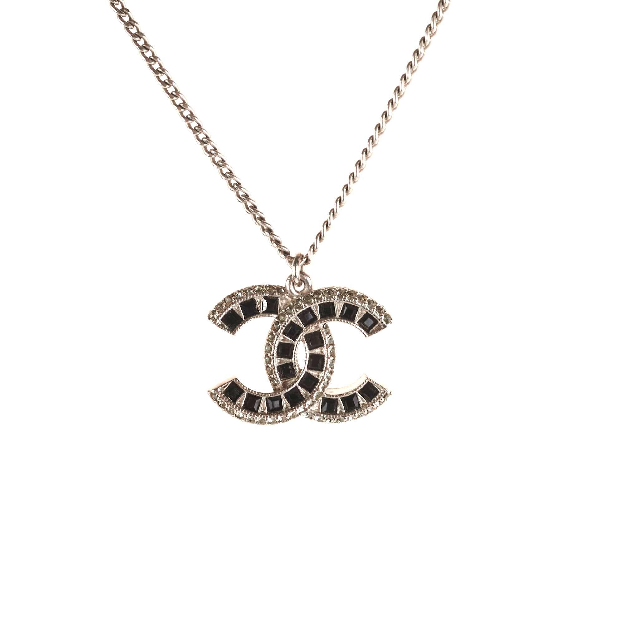 Chanel CC Logo Pendant Necklace in Sterling Silver - Elegant Jewelry for Women, Perfect for Parties, Weddings & Everyday Wear