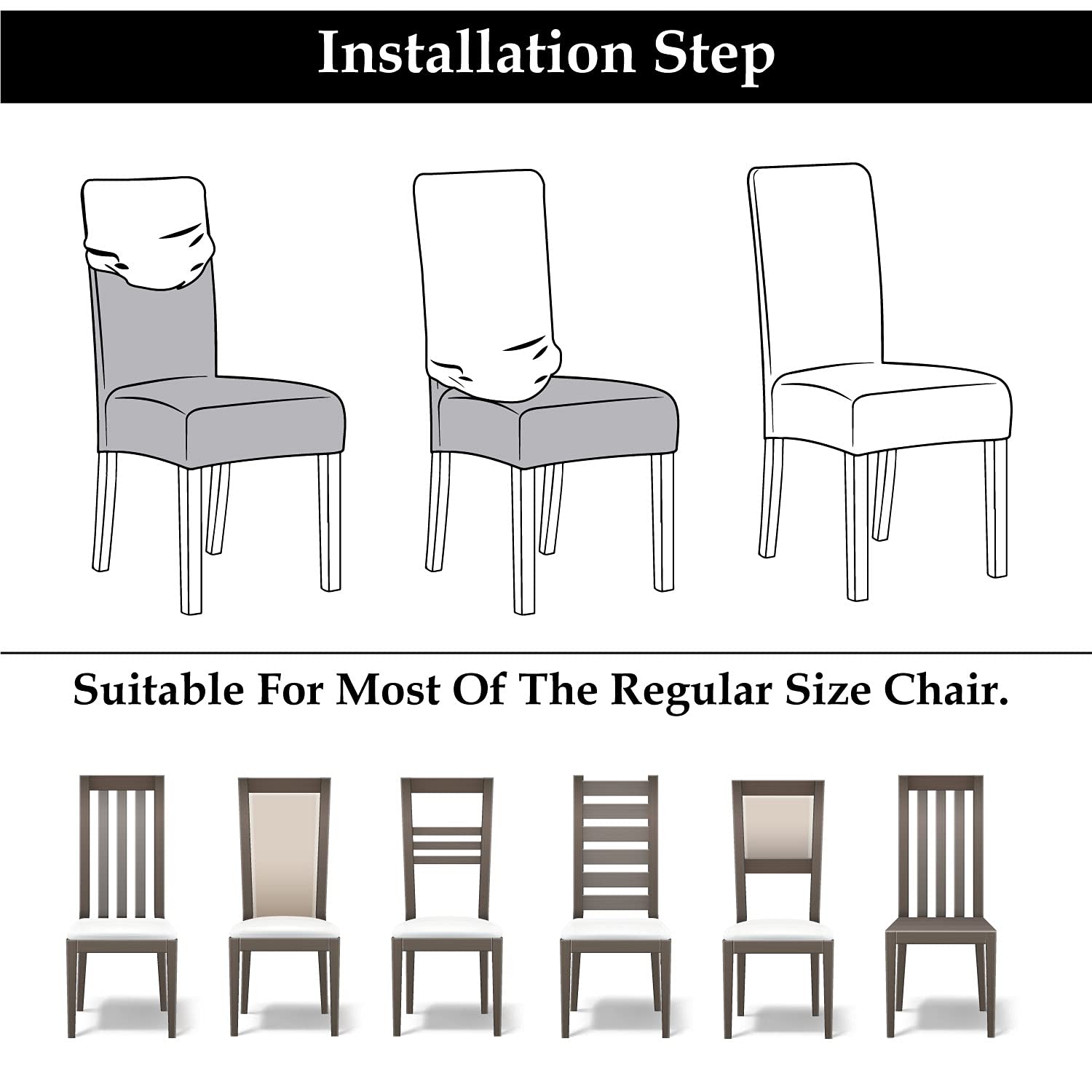 Stretch Velvet Dining Chair Covers - Elastic Washable Slipcovers for Chairs (Beige, 4 Pack) | Perfect for Home Dining Room, Hotel, Banquet & Wedding Decor