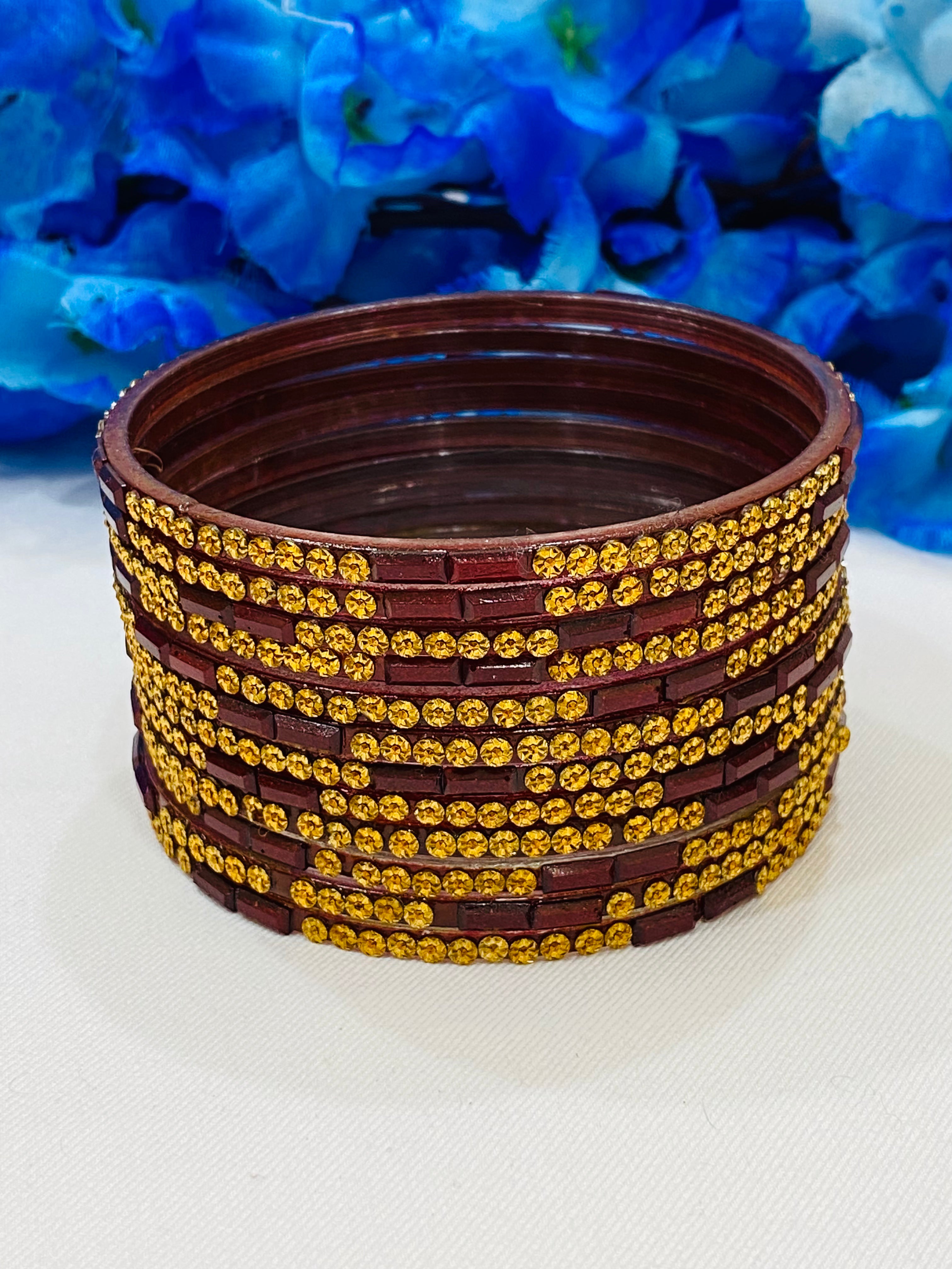Elegant Maroon Glass Bangles for Women - Unique Handcrafted Design - Perfect for Parties, Weddings & Special Occasions