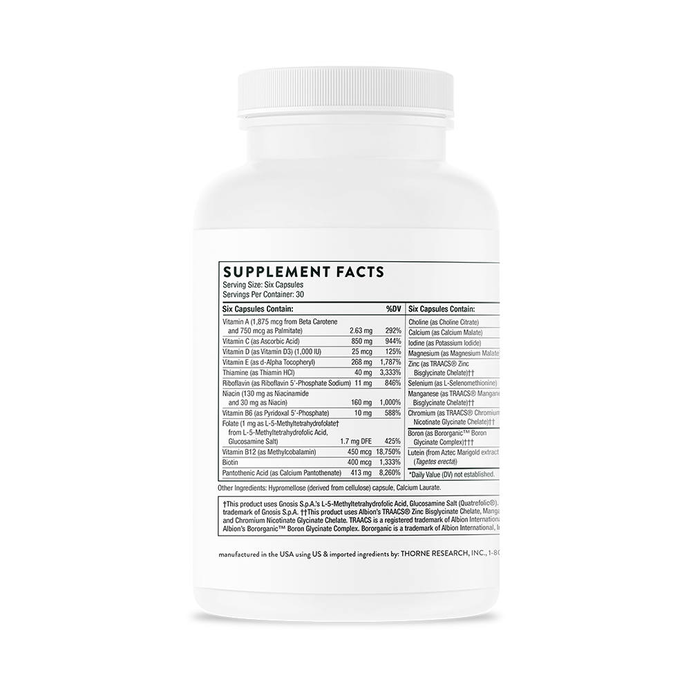 Thorne Women's Multi 50+ (VM6W) - Premium Multivitamin for Women Over 50 with Essential Vitamins & Minerals - Supports Bone, Heart & Immune Health - Daily Supplement for Active Senior Women