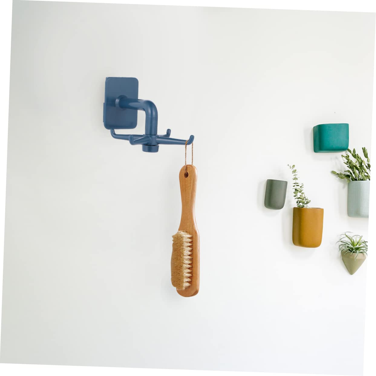 CIYODO 2-Pack Rotatable Plastic Wall Hooks - Heavy Duty Kitchen Storage Rack & Bathroom Organizer - Space Saving Wall Mounted Hanger for Utensils, Towels & Home Decor