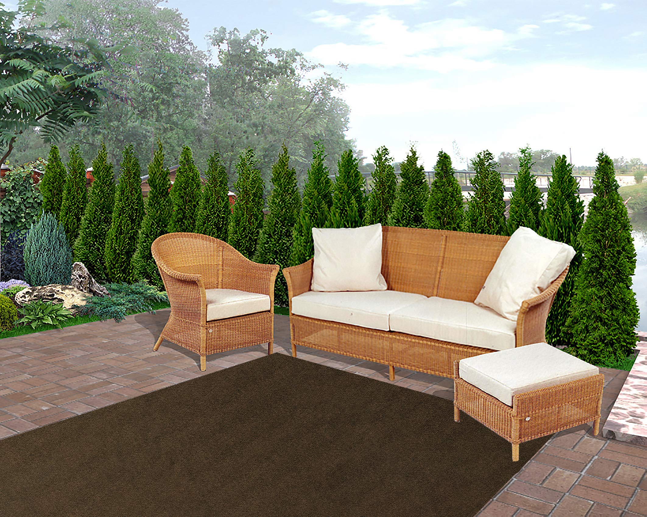 KOECKRITZ Premium Indoor/Outdoor Runner Rug - 3'x12' Mocha - Eco-Friendly PET Fiber from 100% Recycled Bottles - Durable & Stain-Resistant for Patio, Deck, Living Room & High-Traffic Areas